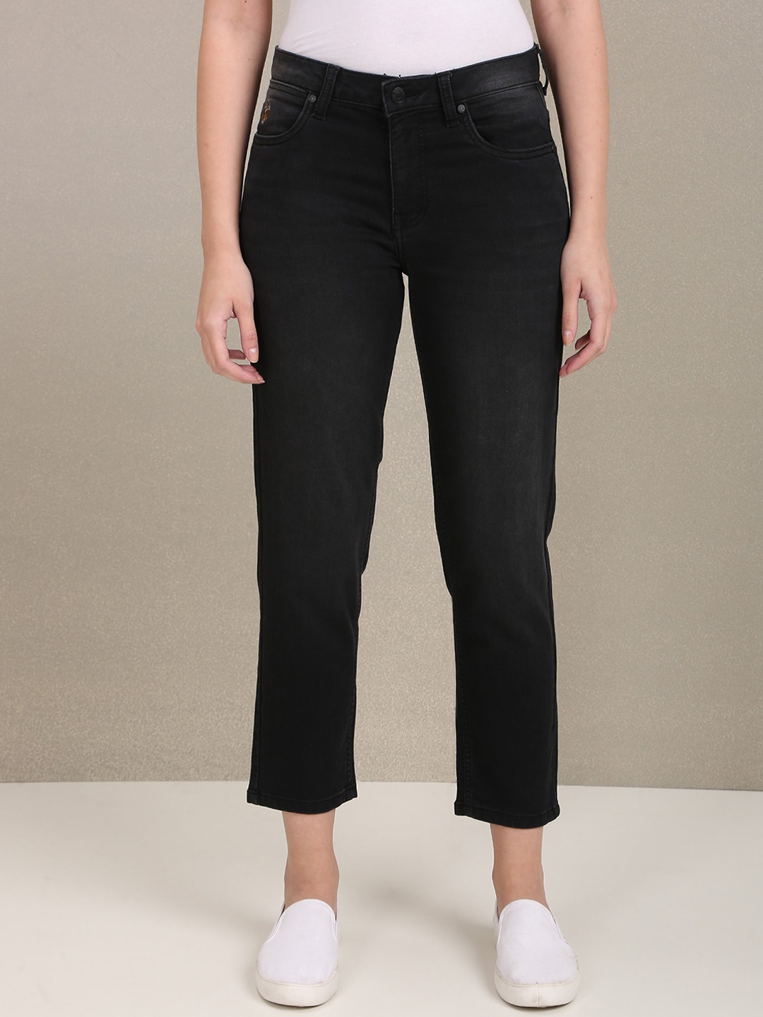 

U.S. Polo Assn. Women Slim Fit Stretchable Jeans, Black