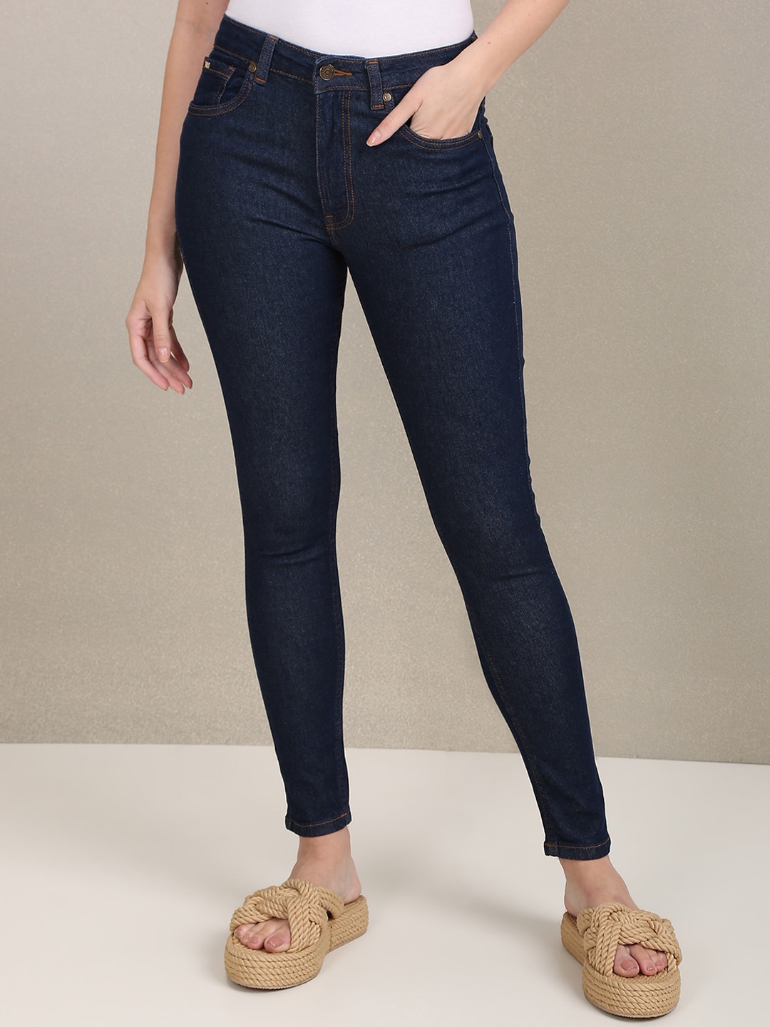 

U.S. Polo Assn. Women Super Skinny Fit High-Rise Stretchable Jeans, Blue
