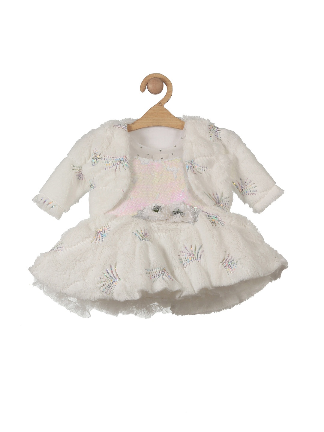

Lil Lollipop Cotton A-Line Dress, White