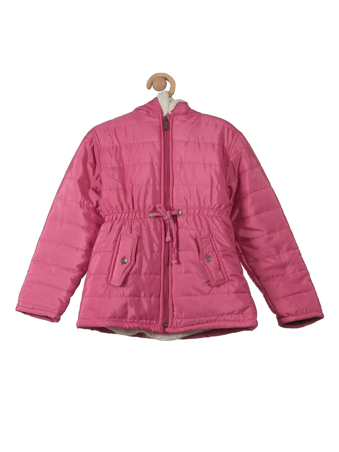 

Lil Lollipop Girls Solid Hooded Lightweight Padded Jacket, Pink