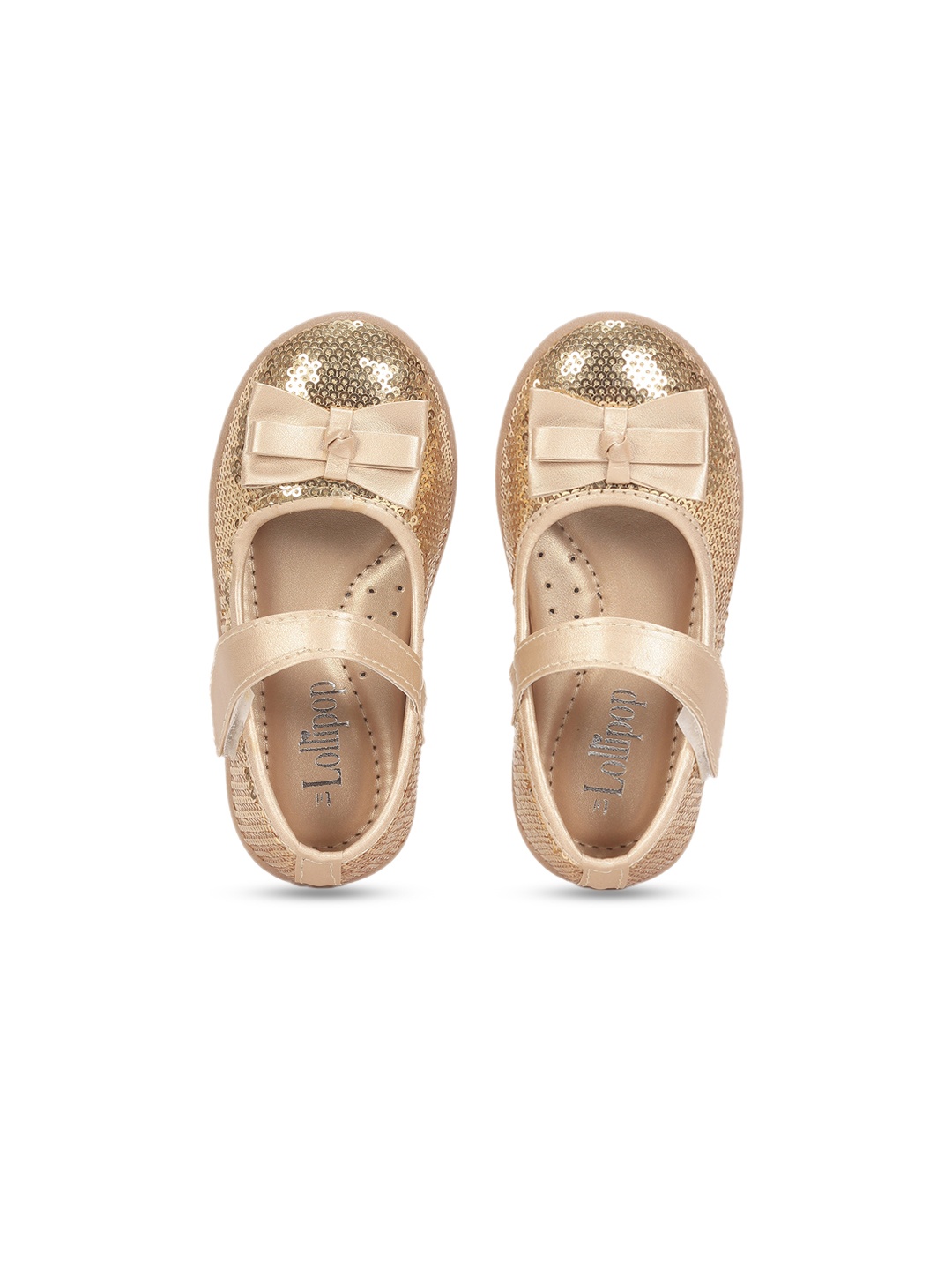 

Lil Lollipop Girls Ballerinas with Bows Flats, Gold