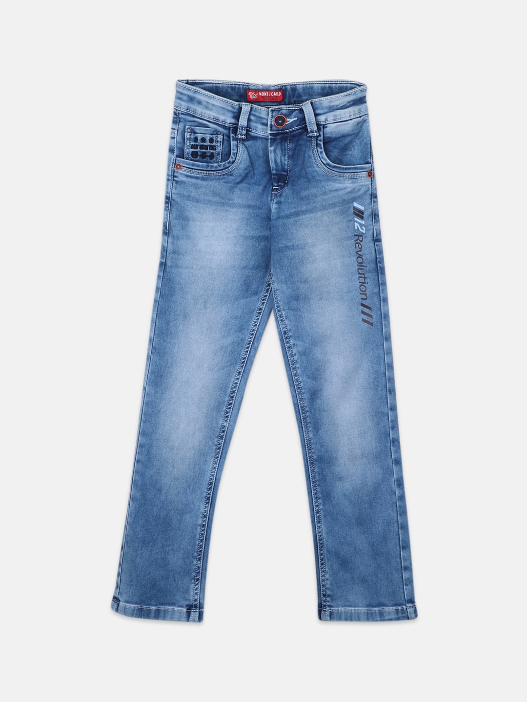 

Monte Carlo Boys Heavy Fade Stretchable Jeans, Blue
