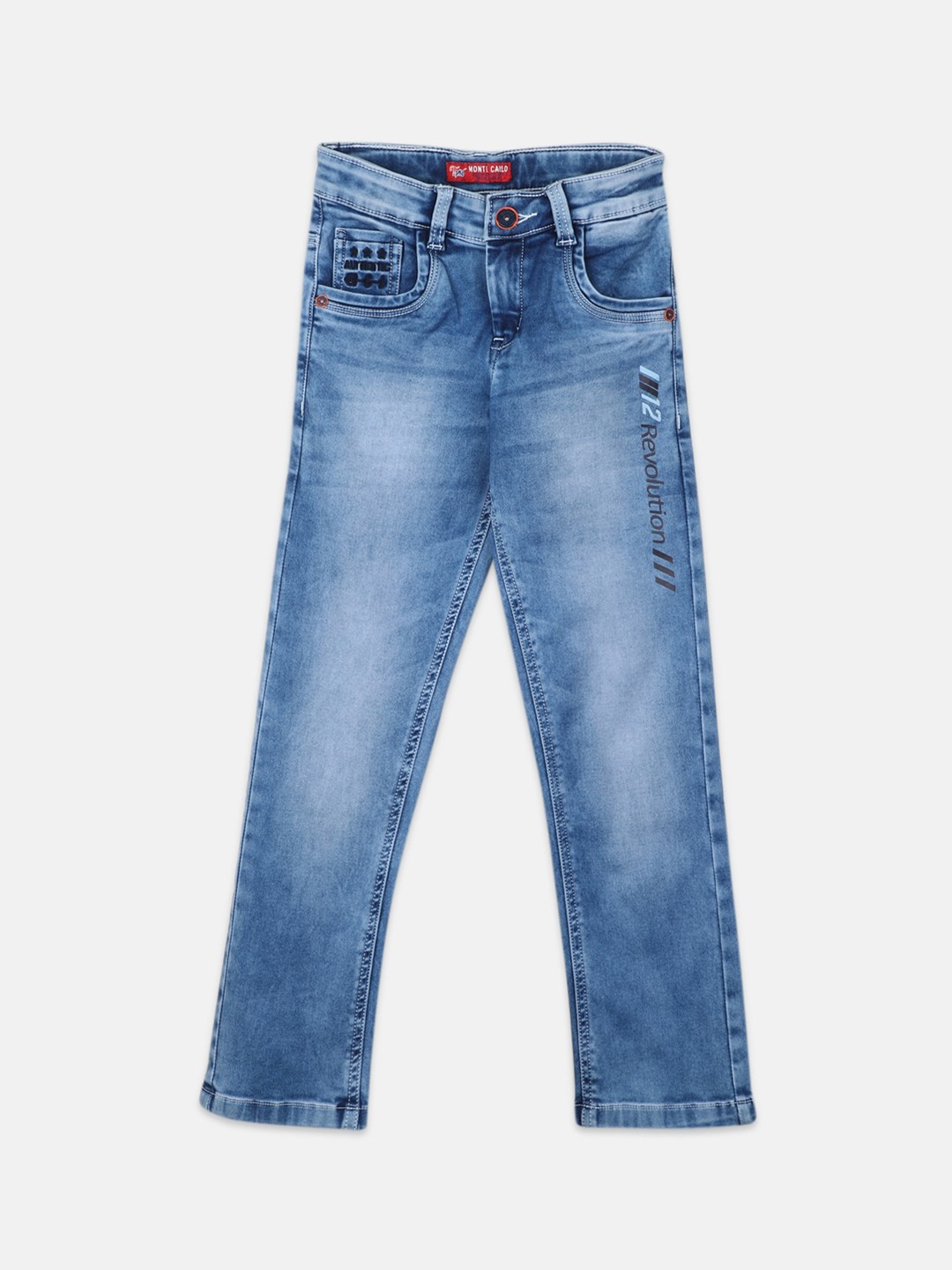 

Monte Carlo Boys Cotton Heavy Fade Stretchable Jeans, Blue