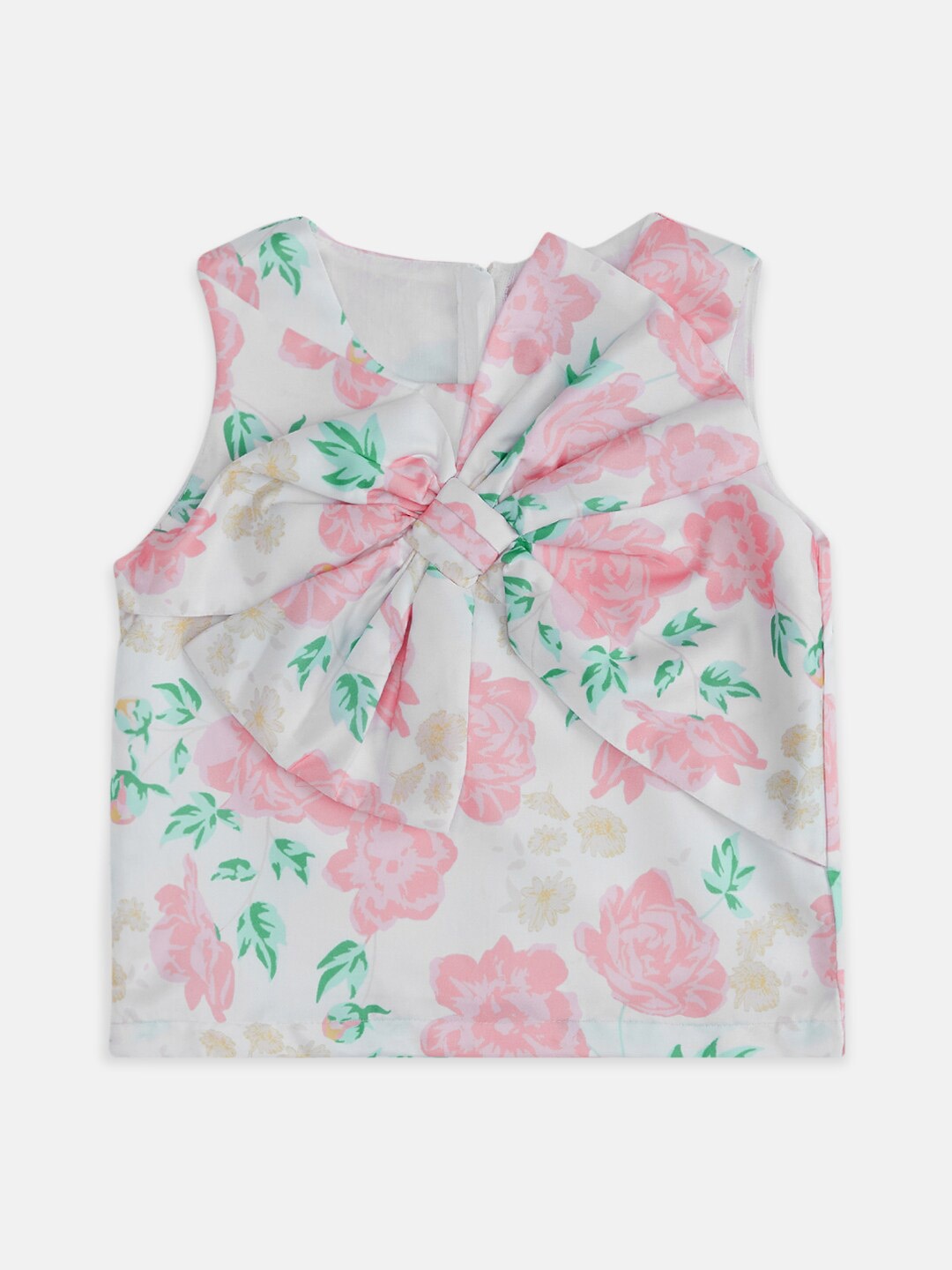 Pantaloons Junior Floral Print Cotton Top, White