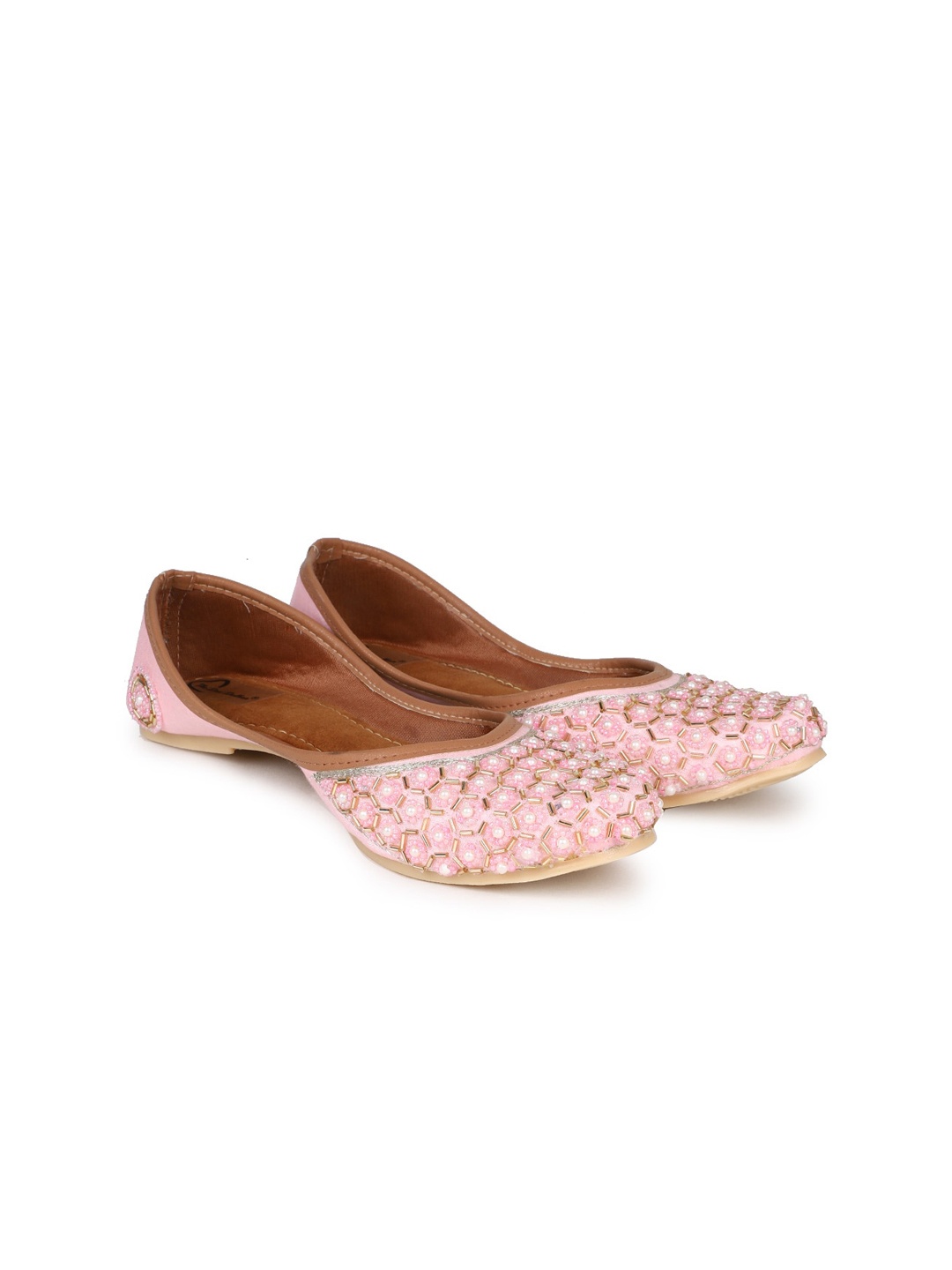 

The Desi Dulhan Women Embellished Ethnic Mojaris Flats, Pink