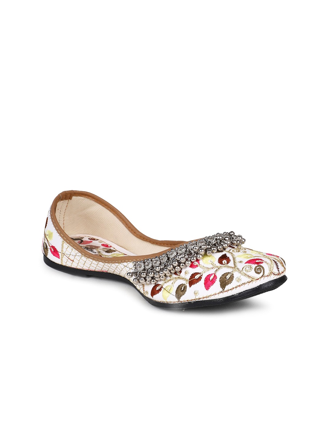 

The Desi Dulhan Women Printed Ethnic Ballerinas Flats, White