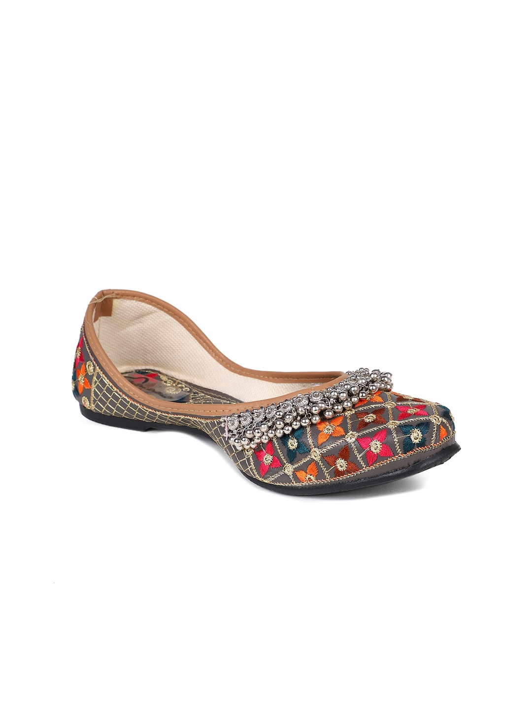 

The Desi Dulhan Women Embellished Ethnic Ballerinas Flats, Grey