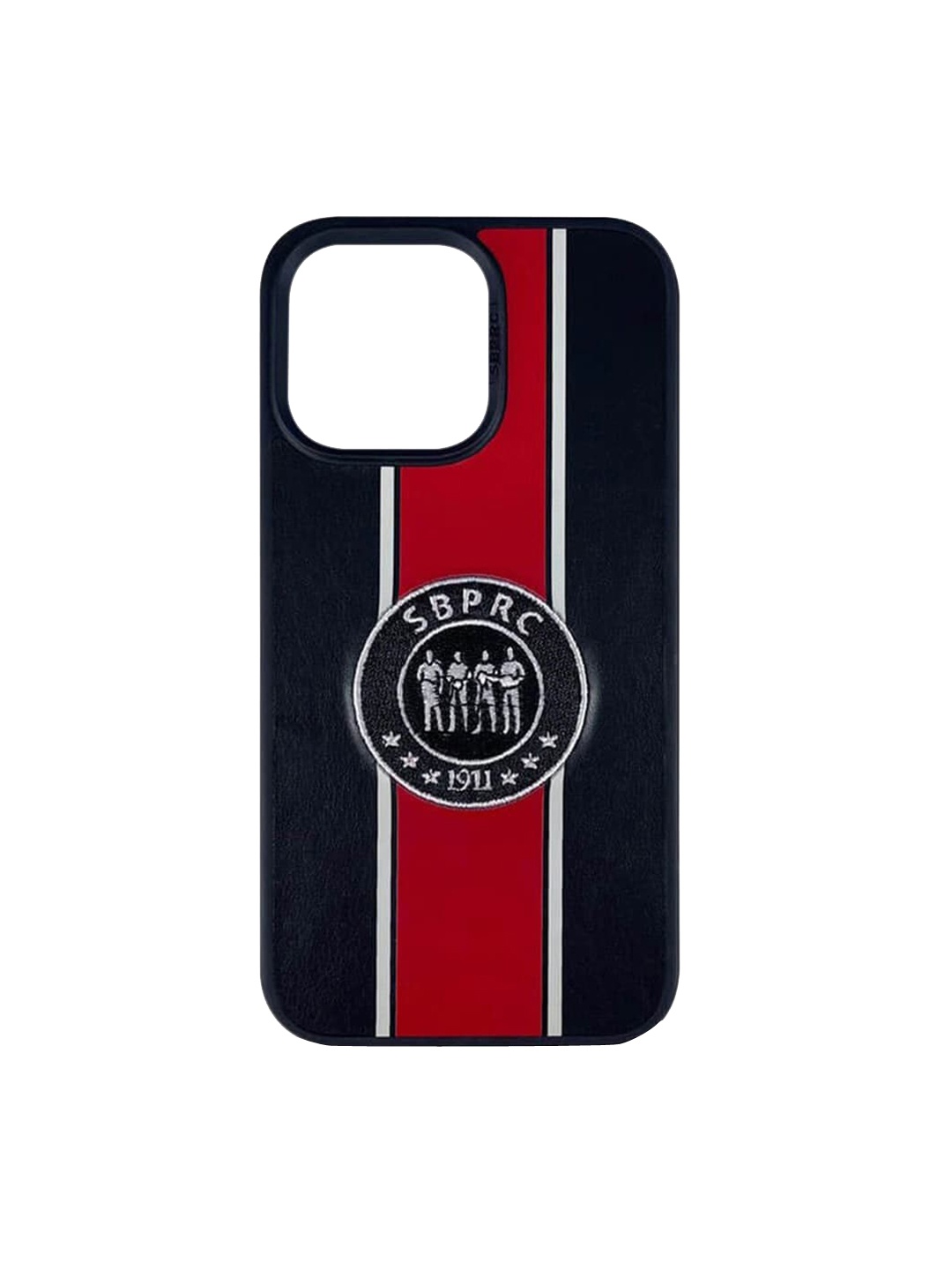 

TREEMODA Printed iPhone 14 Leather Phone Back Case, Black