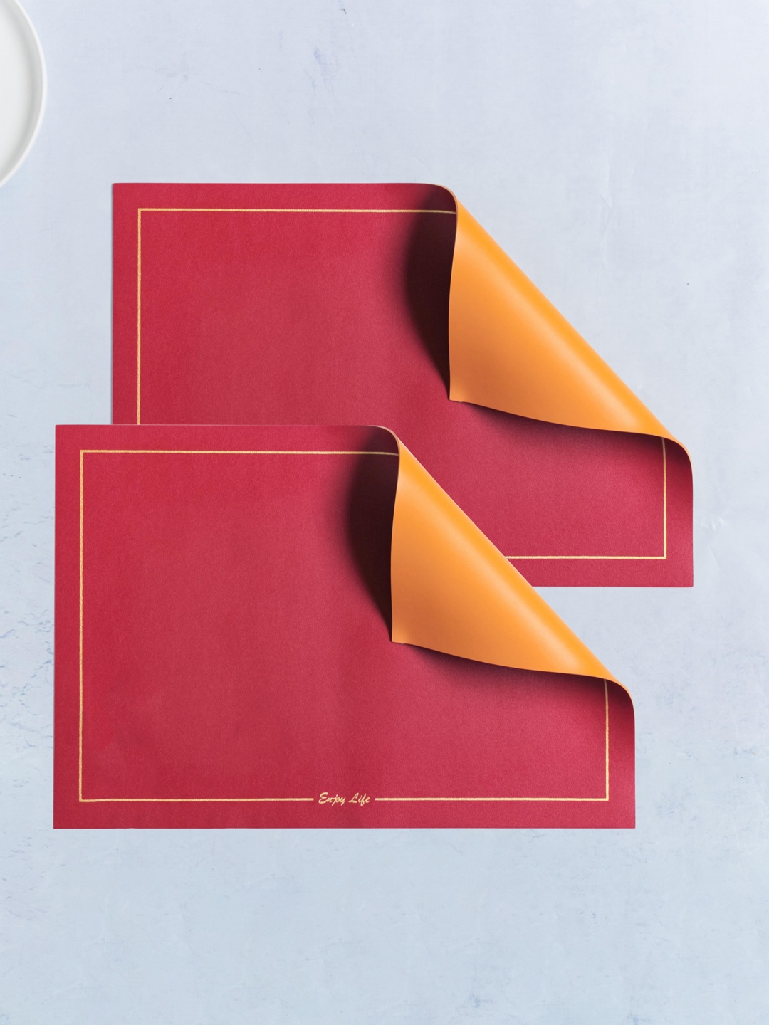 

Nestasia Red And Yellow Set Of 2 Reversible Table Placemats