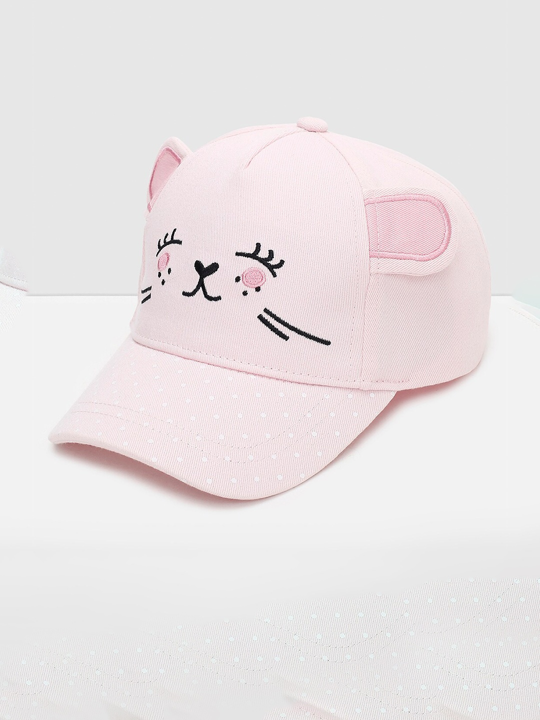 

max Girls Printed Pure Cotton Baseball Cap, Pink