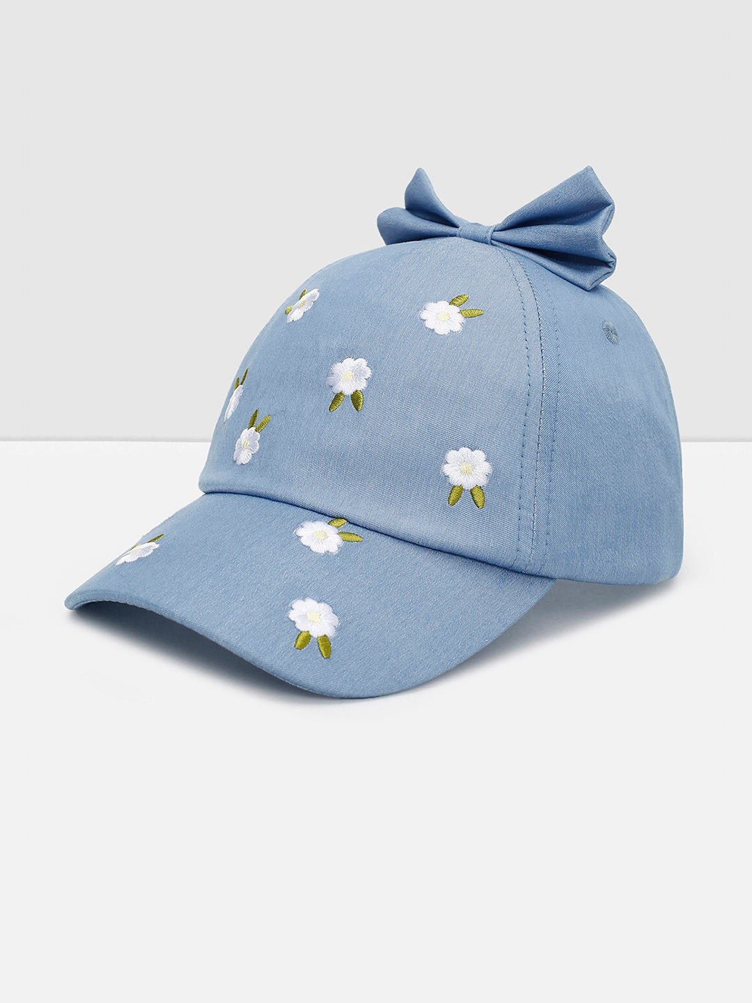 

max Girls Embroidered Cotton Baseball Cap, Blue