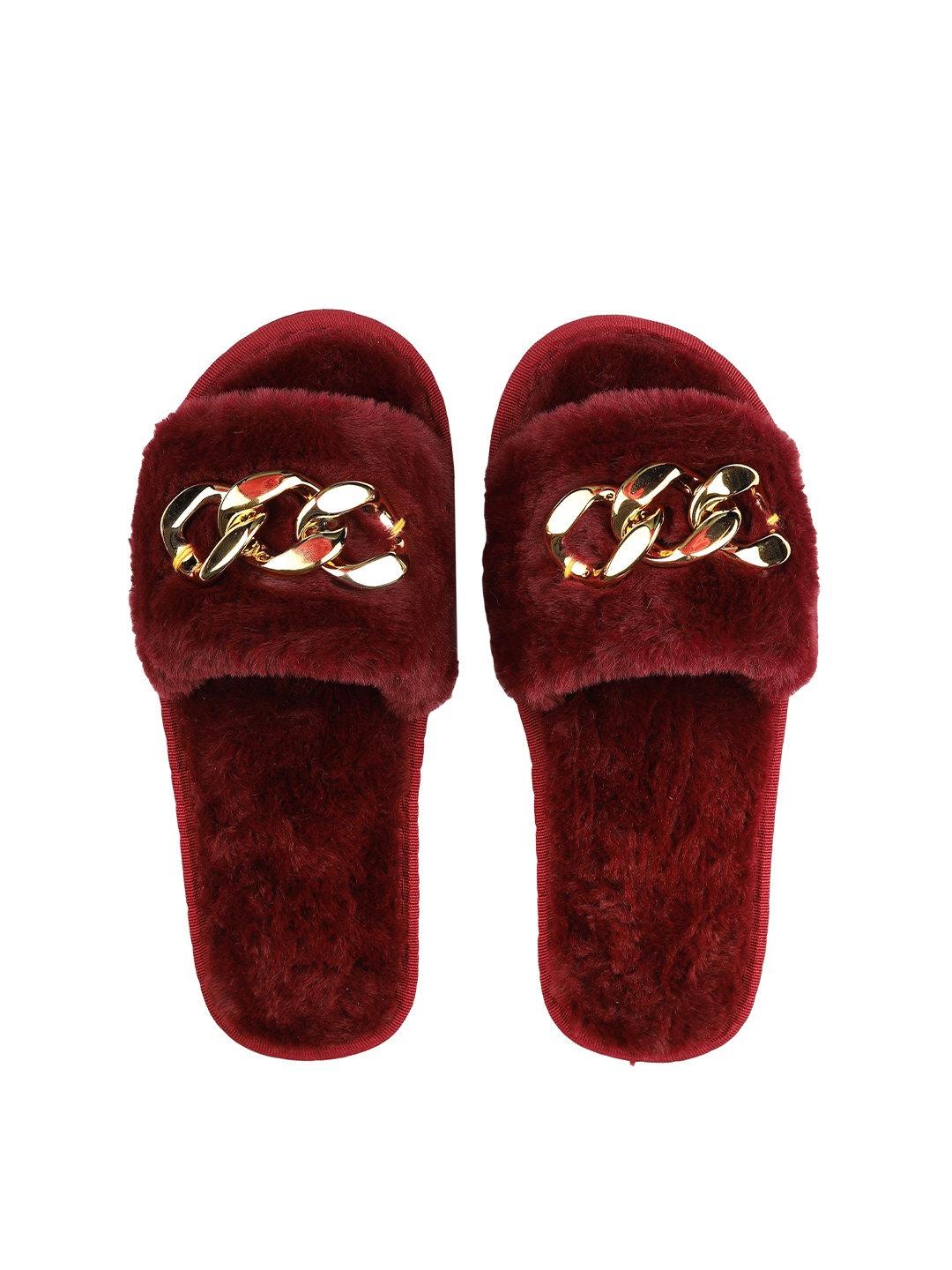 

CASSIEY Women Embellished Sliders, Maroon