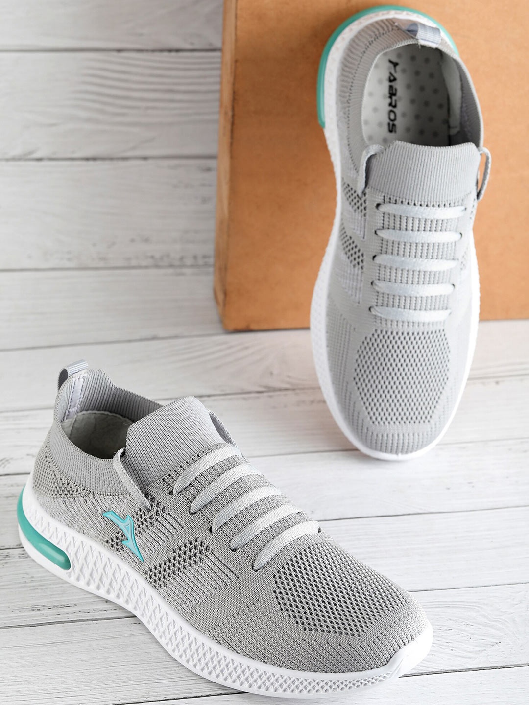 

ABROS Women Mesh Running Shoes, Grey