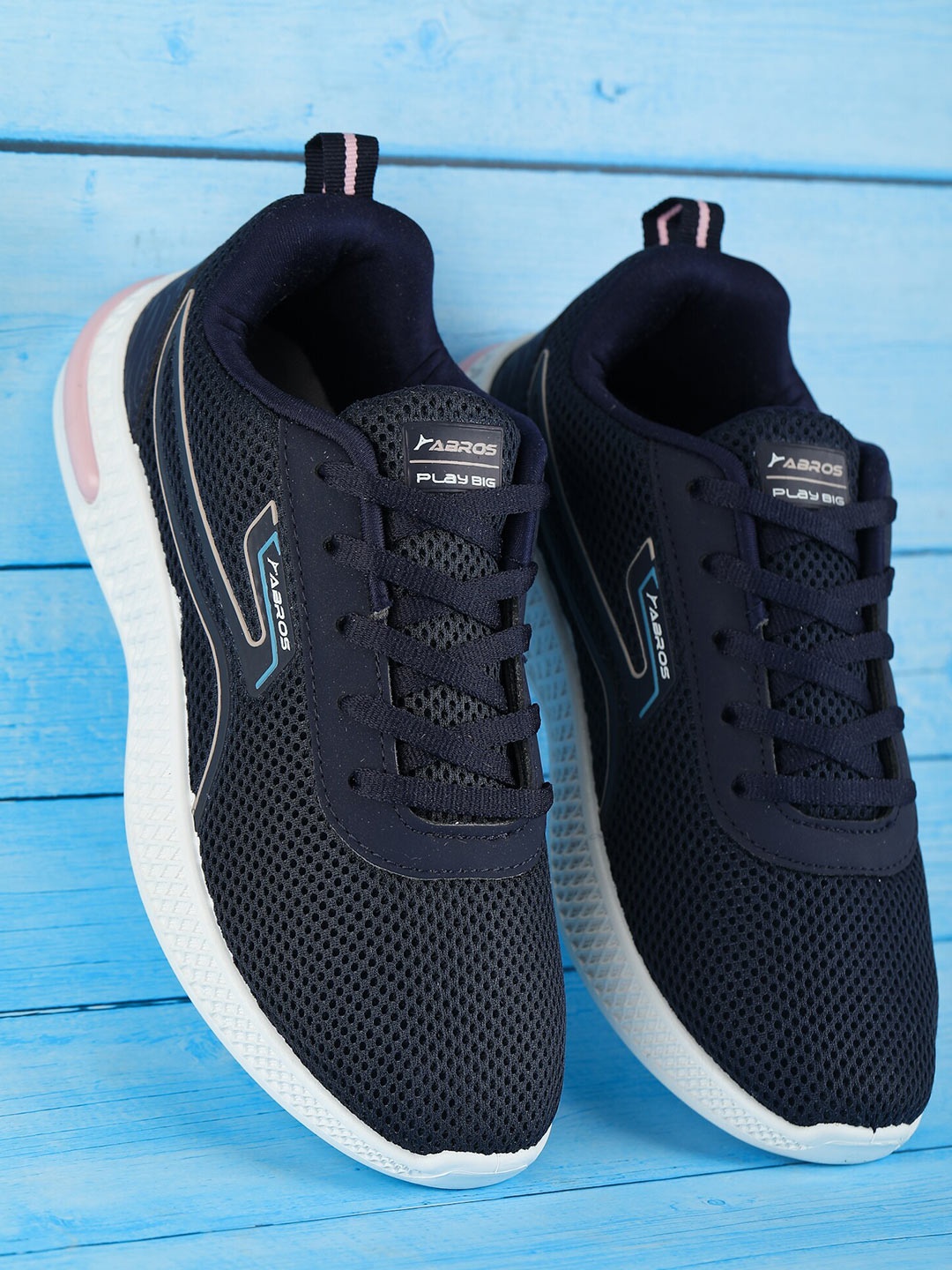 

ABROS Women Lace-Ups Running Air Sports Shoes, Navy blue