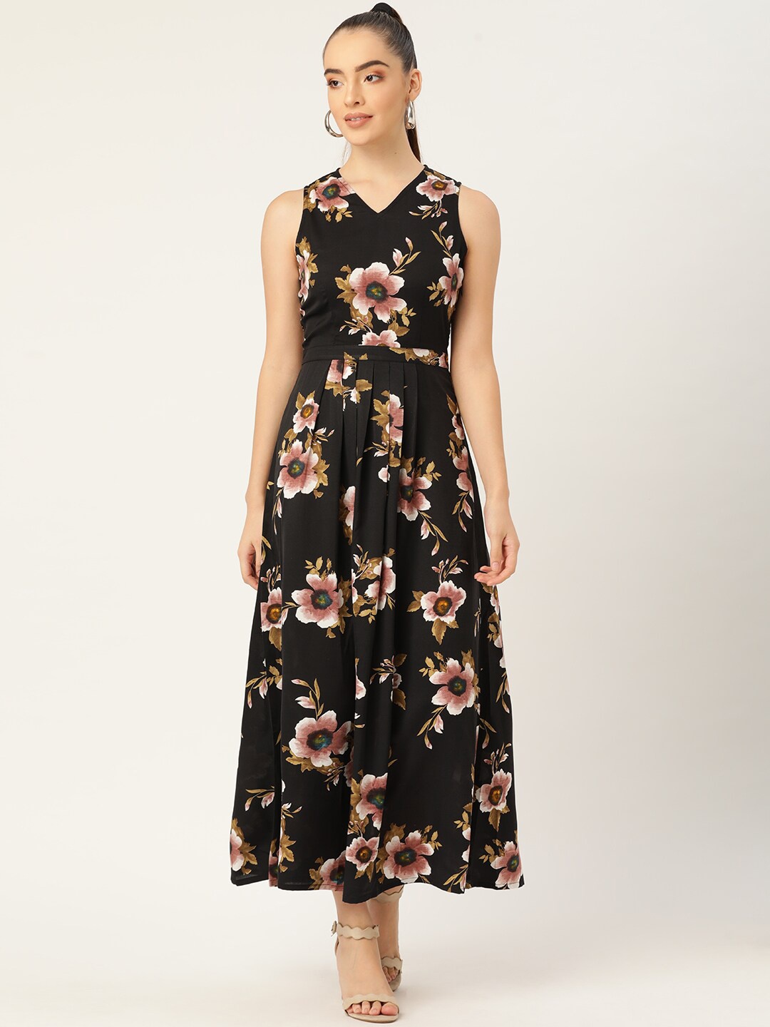 

DODO & MOA Floral Printed Maxi Dress, Black