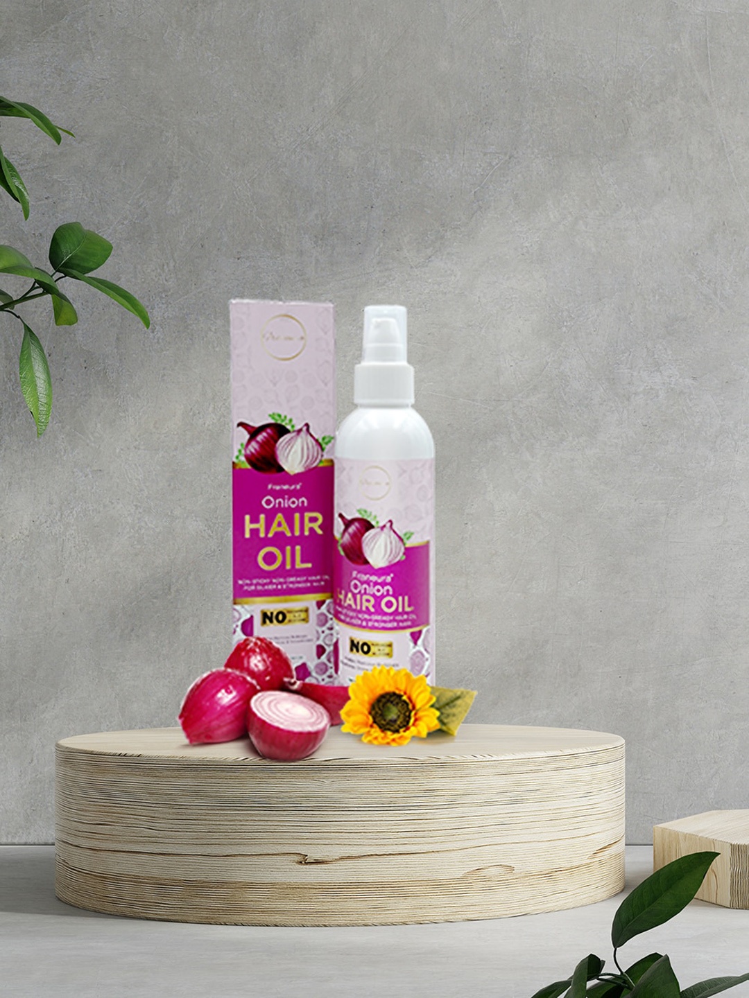 

Franeura Natural Onion Non-Sticky & Non-Greasy Hair Oil 200 ml, Purple