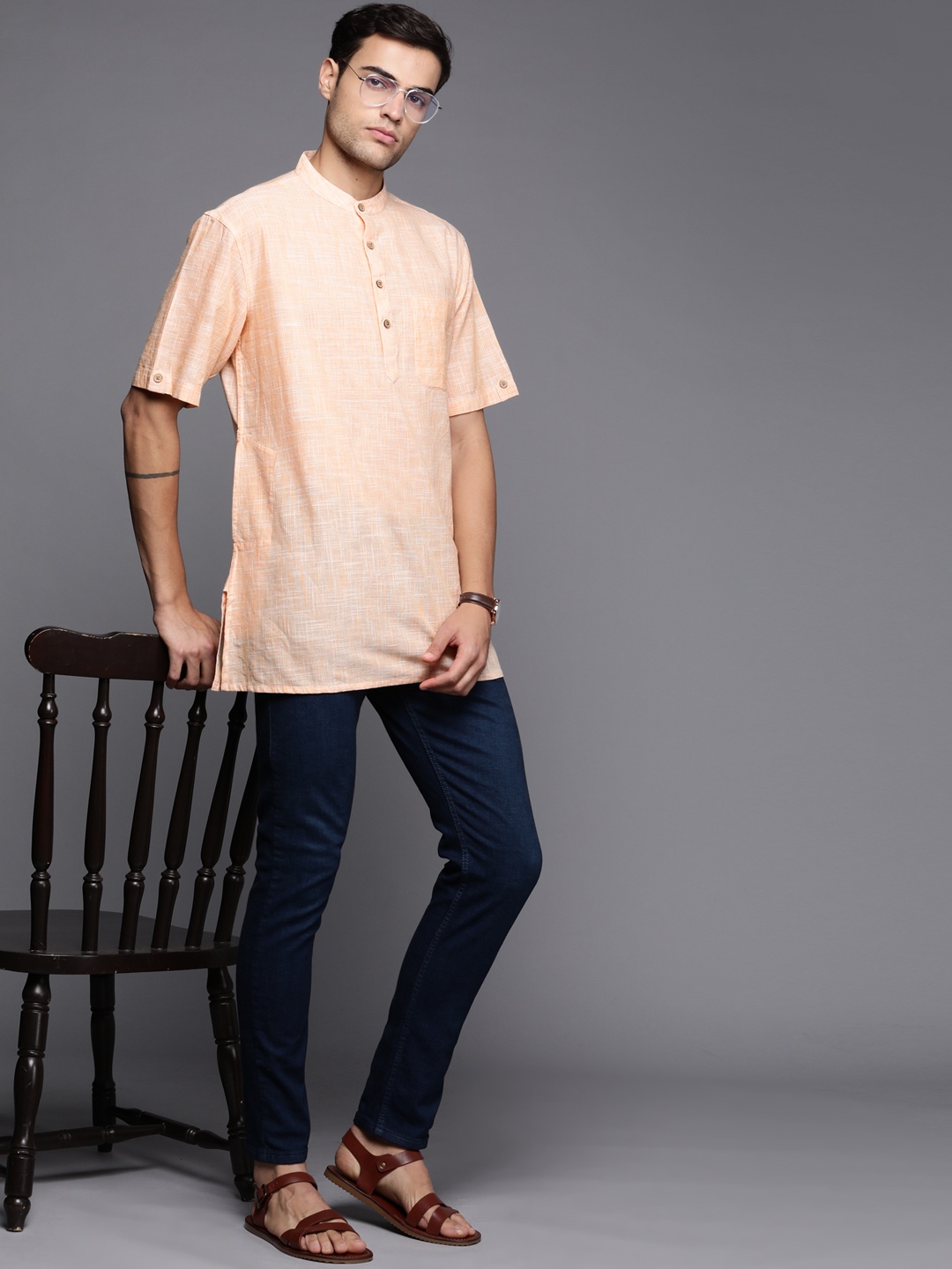 

Fabindia Cotton Regular Fit Short Kurta, Cream