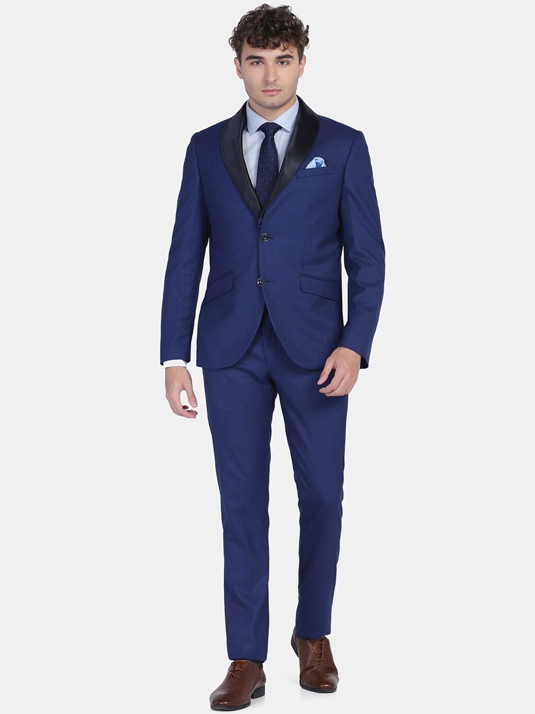 

Blackberrys Men Slim-Fit Single Breasted Two-Piece Formal Suits, Navy blue
