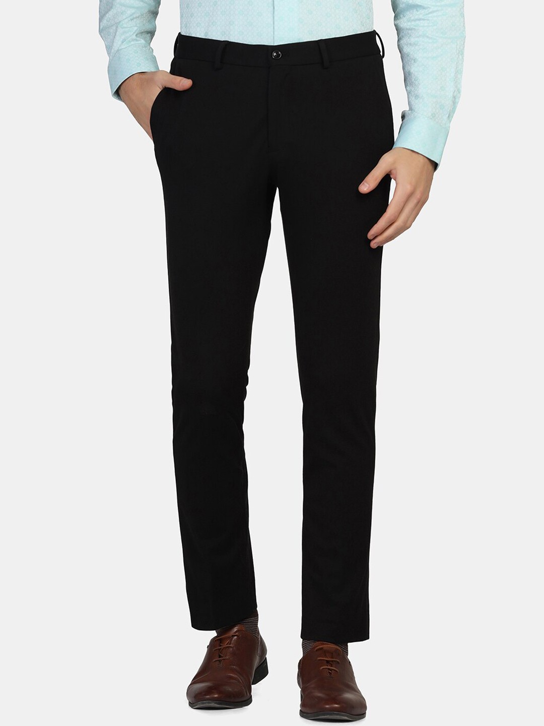 

Blackberrys Men Slim Fit Formal Trousers, Black