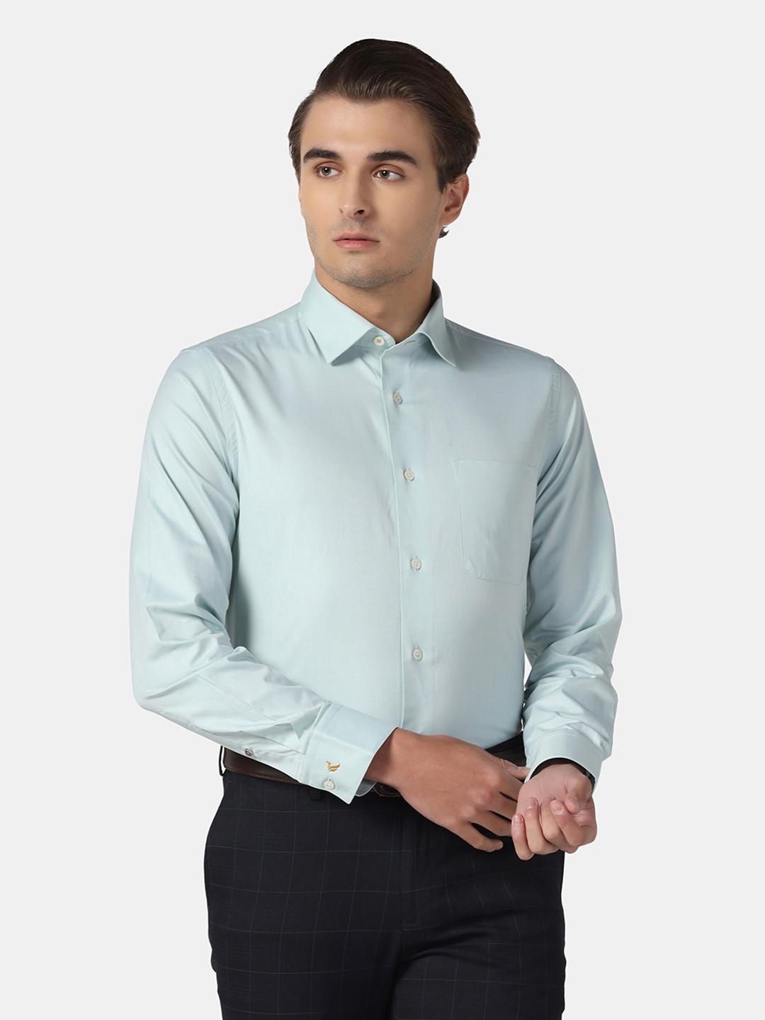 

Blackberrys Men Luxe Slim Fit Formal Shirt, Green