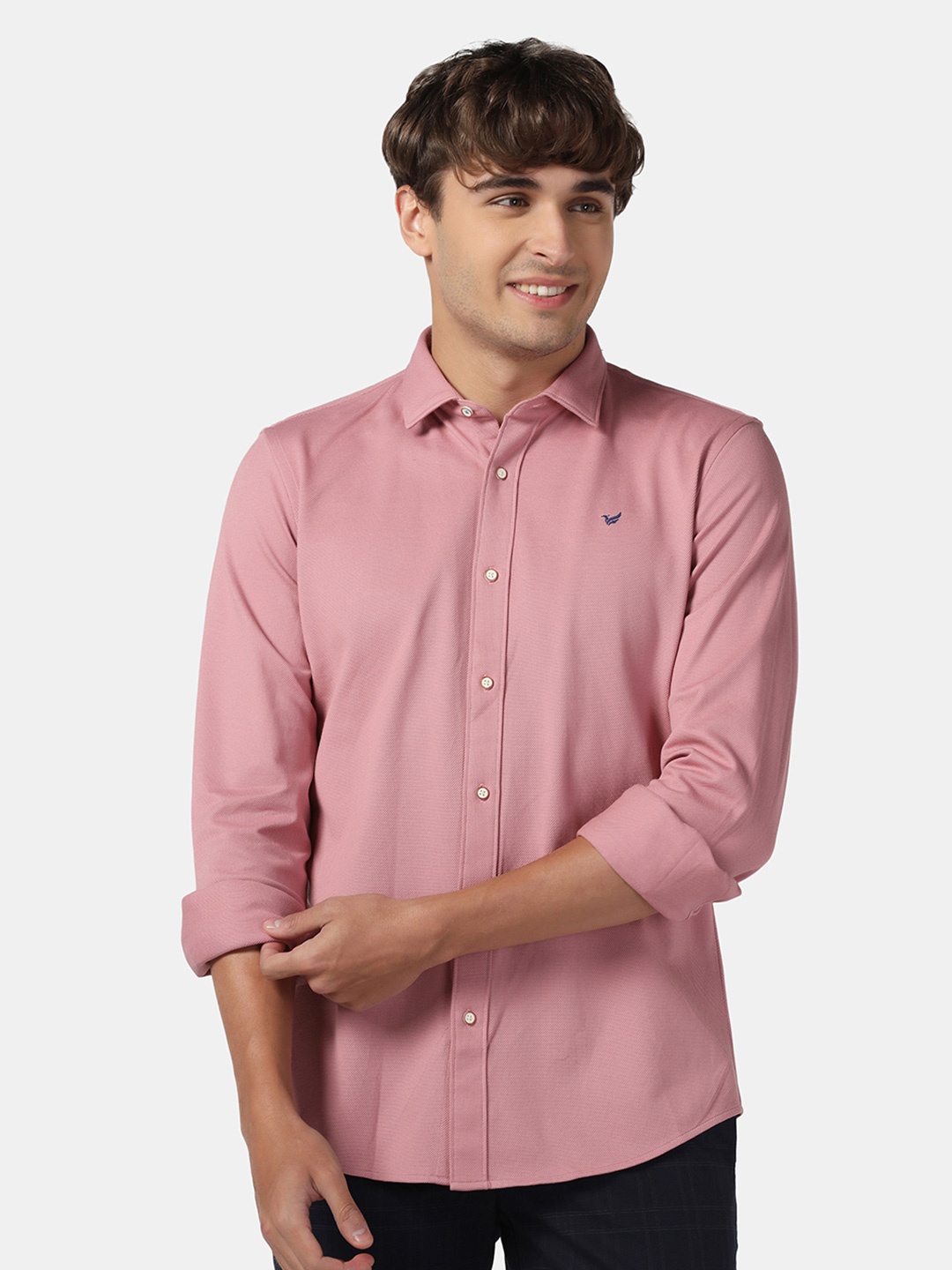 Blackberrys Men Slim Fit Casual Cotton Shirt, Peach