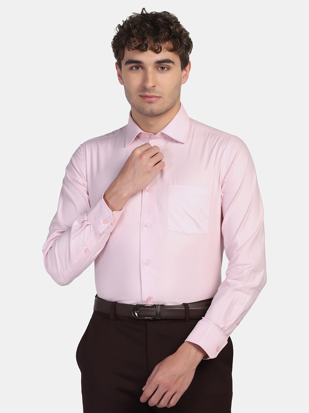 

Blackberrys Men Cotton Slim Fit Formal Shirt, Pink