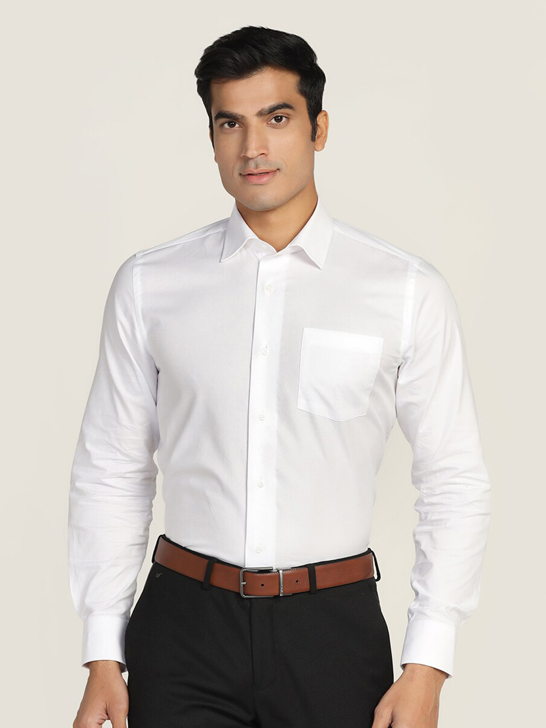 

Blackberrys Men Cotton Slim Fit Formal Shirt, White