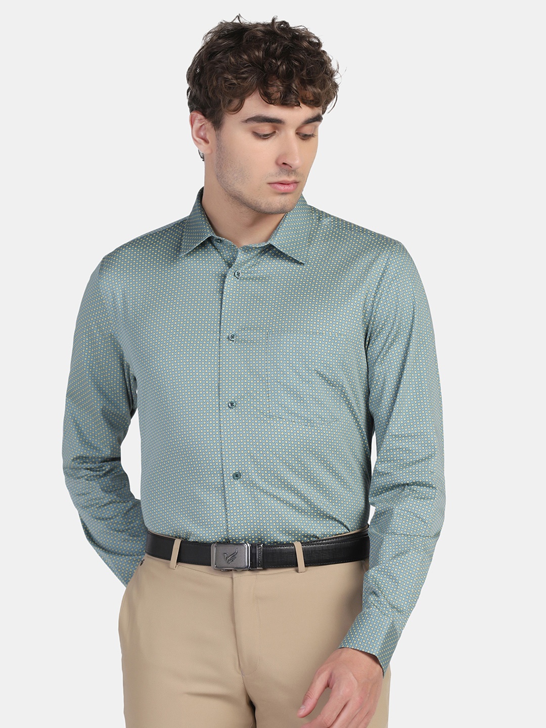 

Blackberrys Men Slim Fit Printed Casual Shirt, Teal