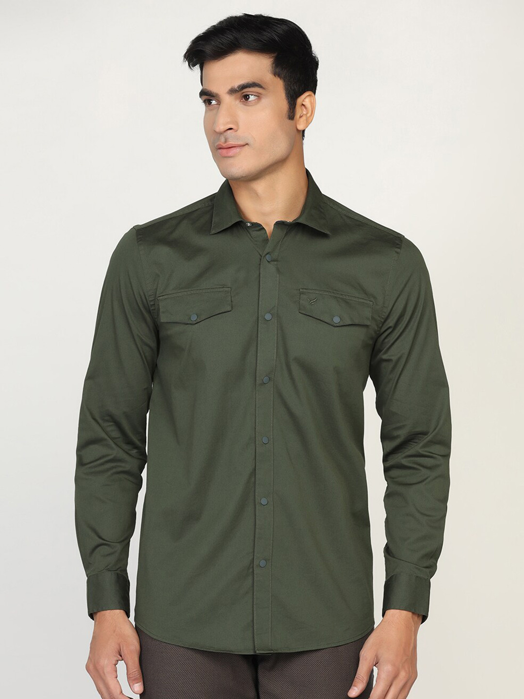 

Blackberrys Men Slim Fit Casual Shirt, Olive
