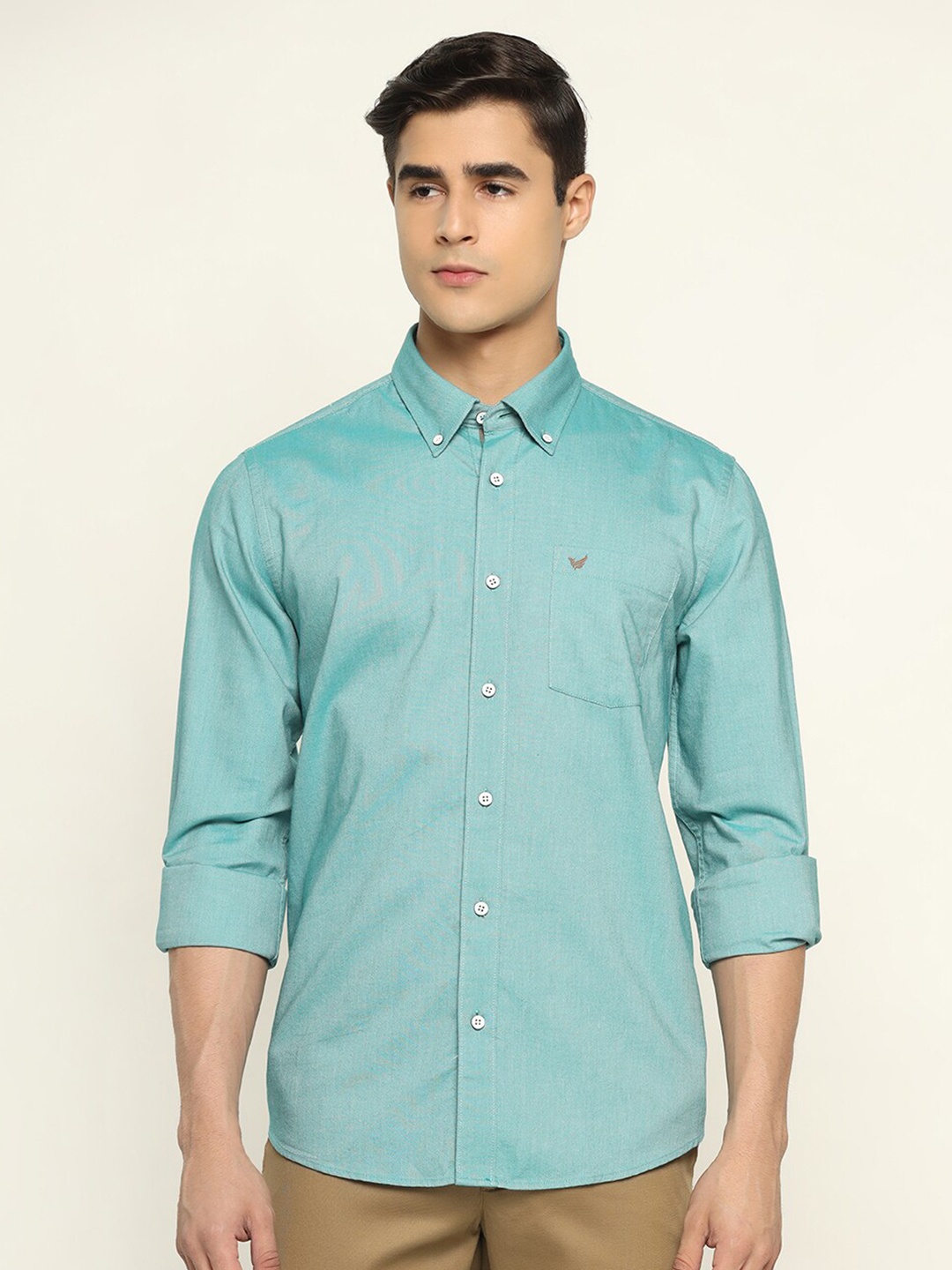 

Blackberrys Men Cotton Slim Fit Casual Shirt, Teal