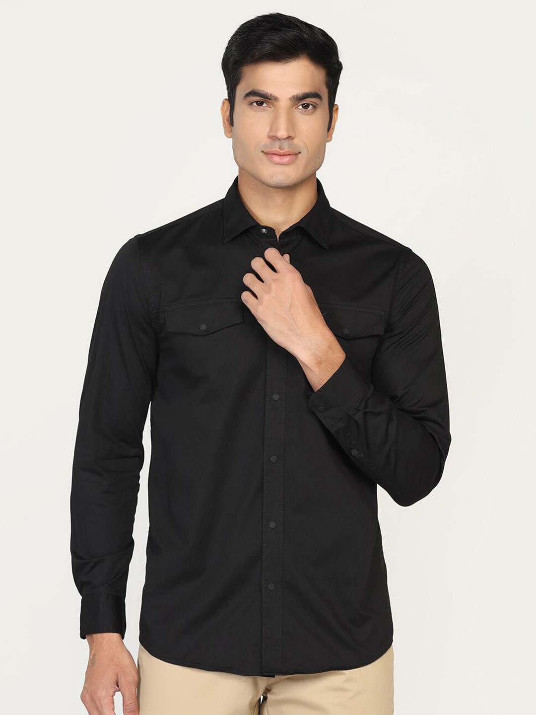 

Blackberrys Men Slim Fit Casual Shirt, Black