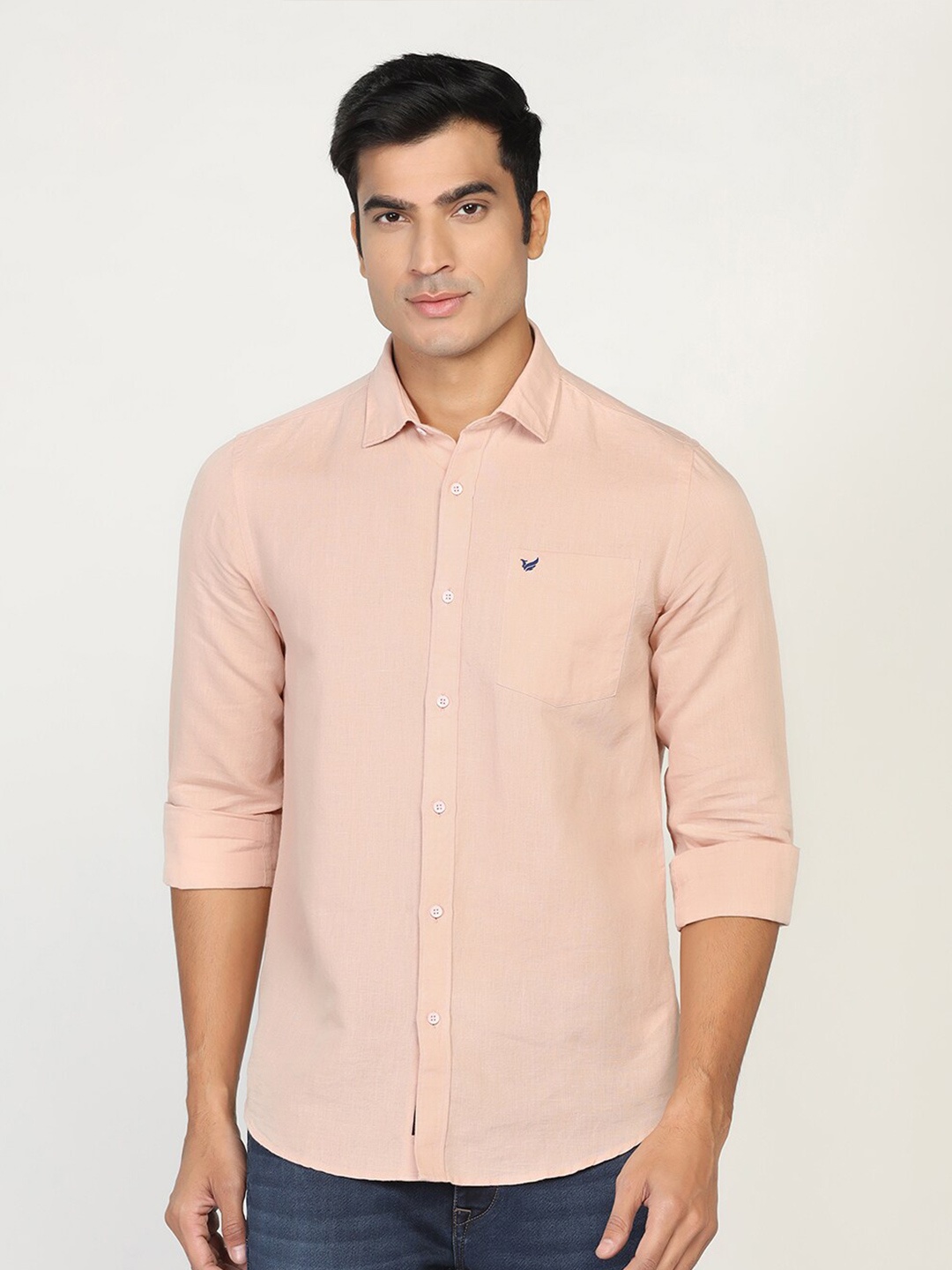 

Blackberrys Men Slim Fit Casual Shirt, Peach