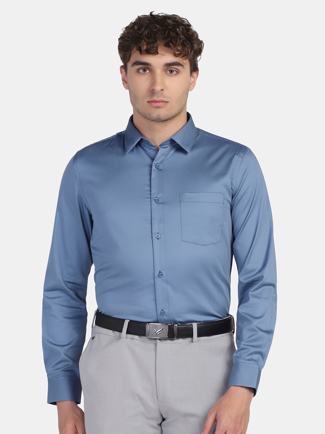 

Blackberrys Men Slim Fit Formal Shirt, Blue