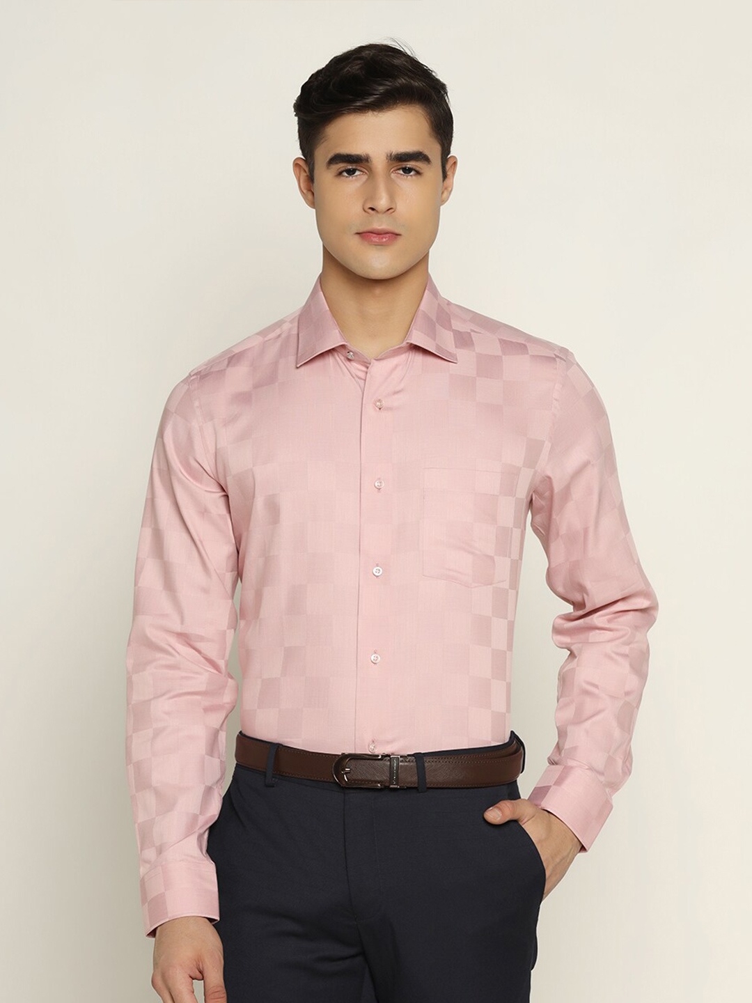

Blackberrys Men Slim Fit Casual Cotton Shirt, Pink