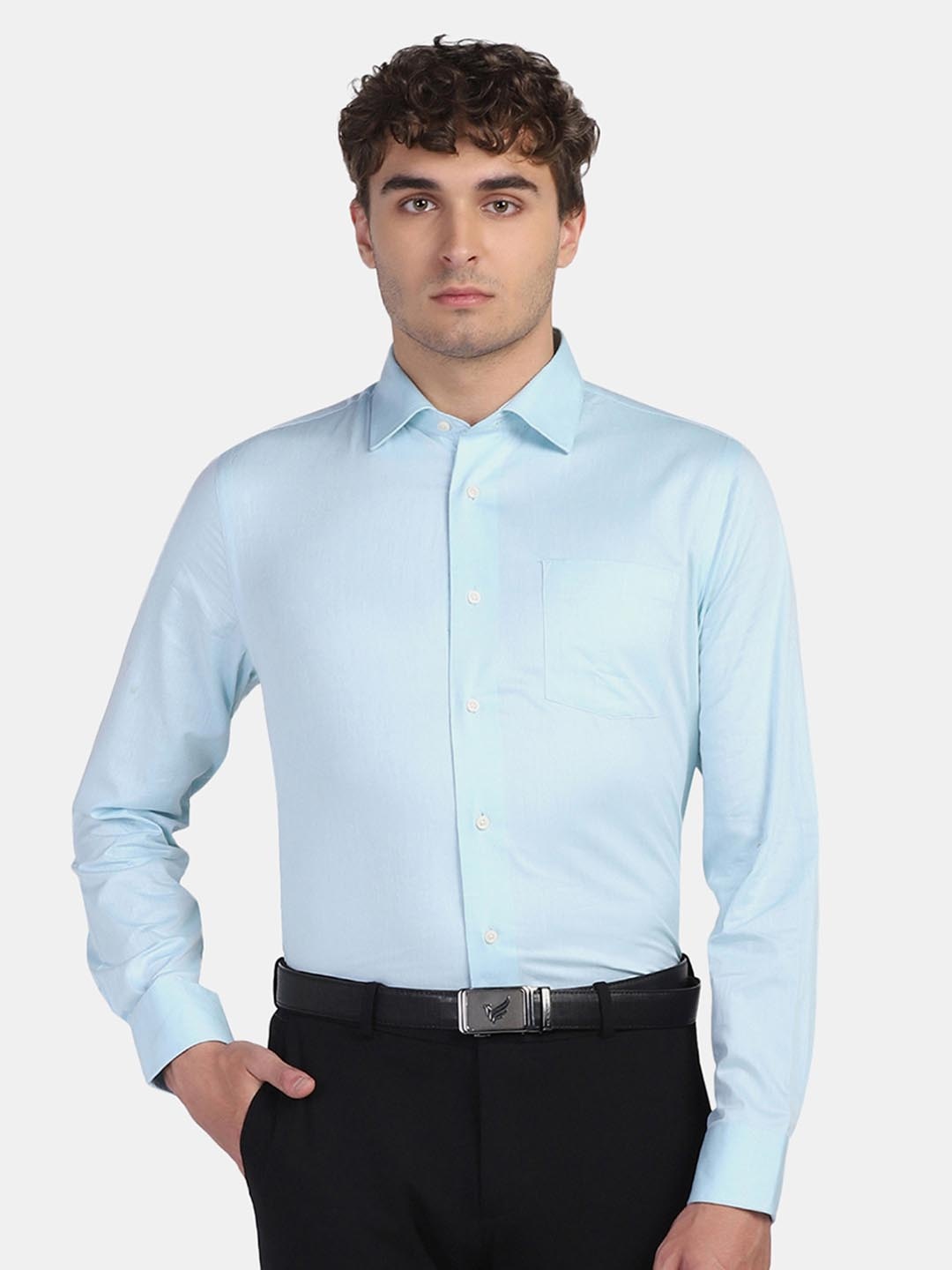 

Blackberrys Men Slim Fit Cotton Formal Shirt, Blue