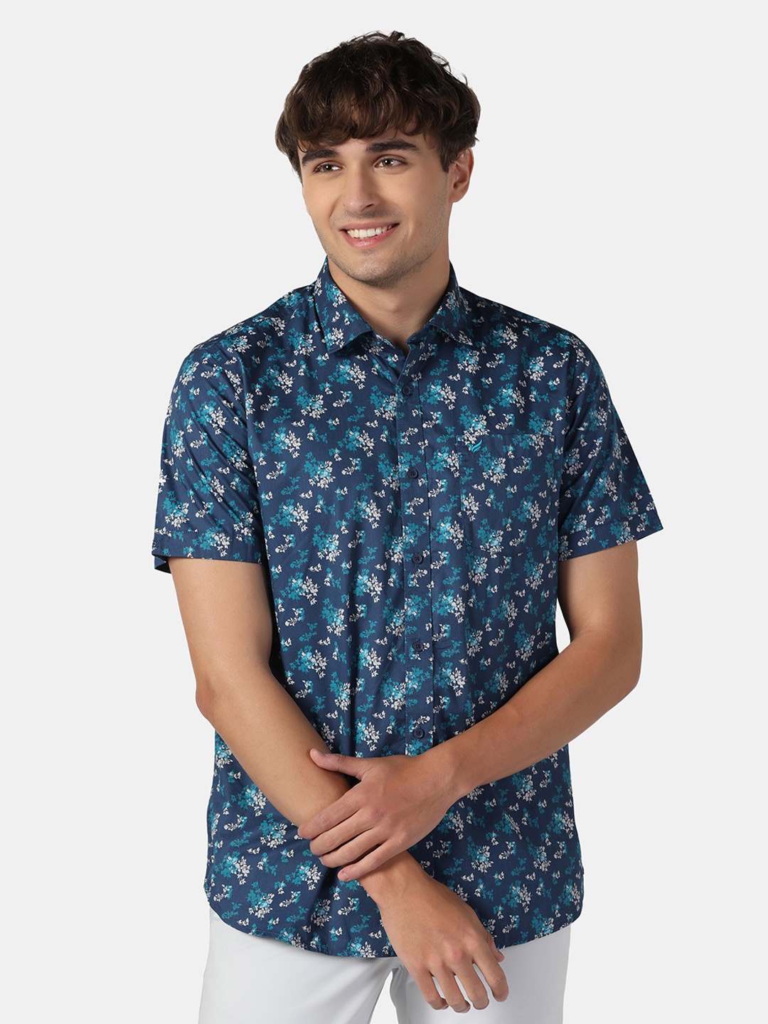 

Blackberrys Men Fit Floral Printed Casual Shirt, Blue