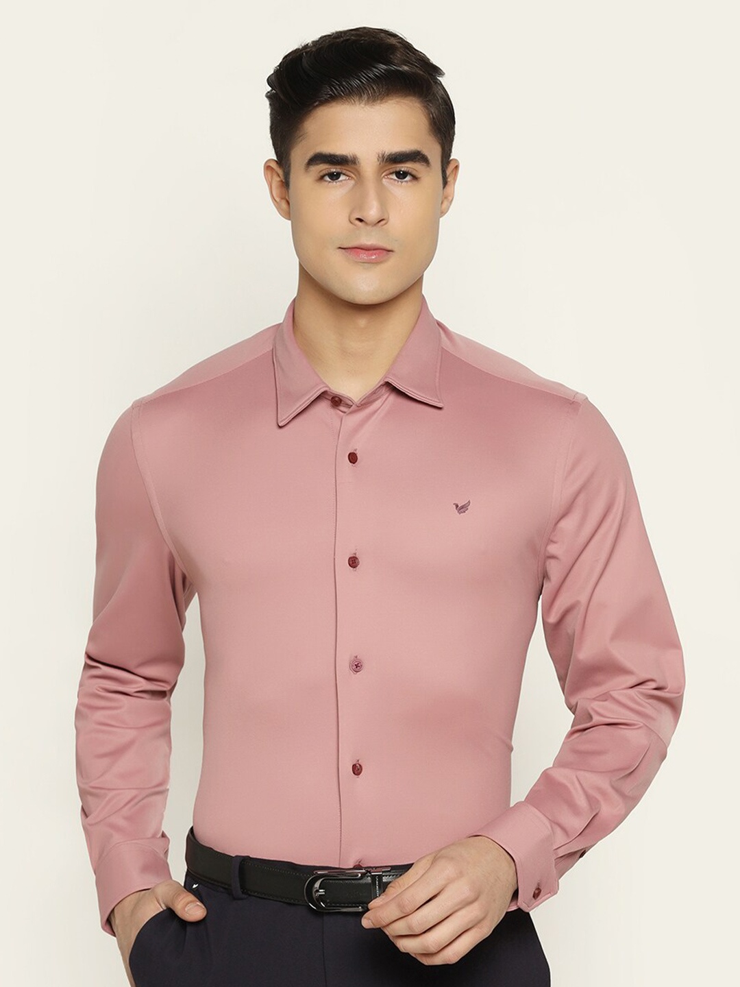 

Blackberrys TechPro Men Pink Solid Formal Shirts