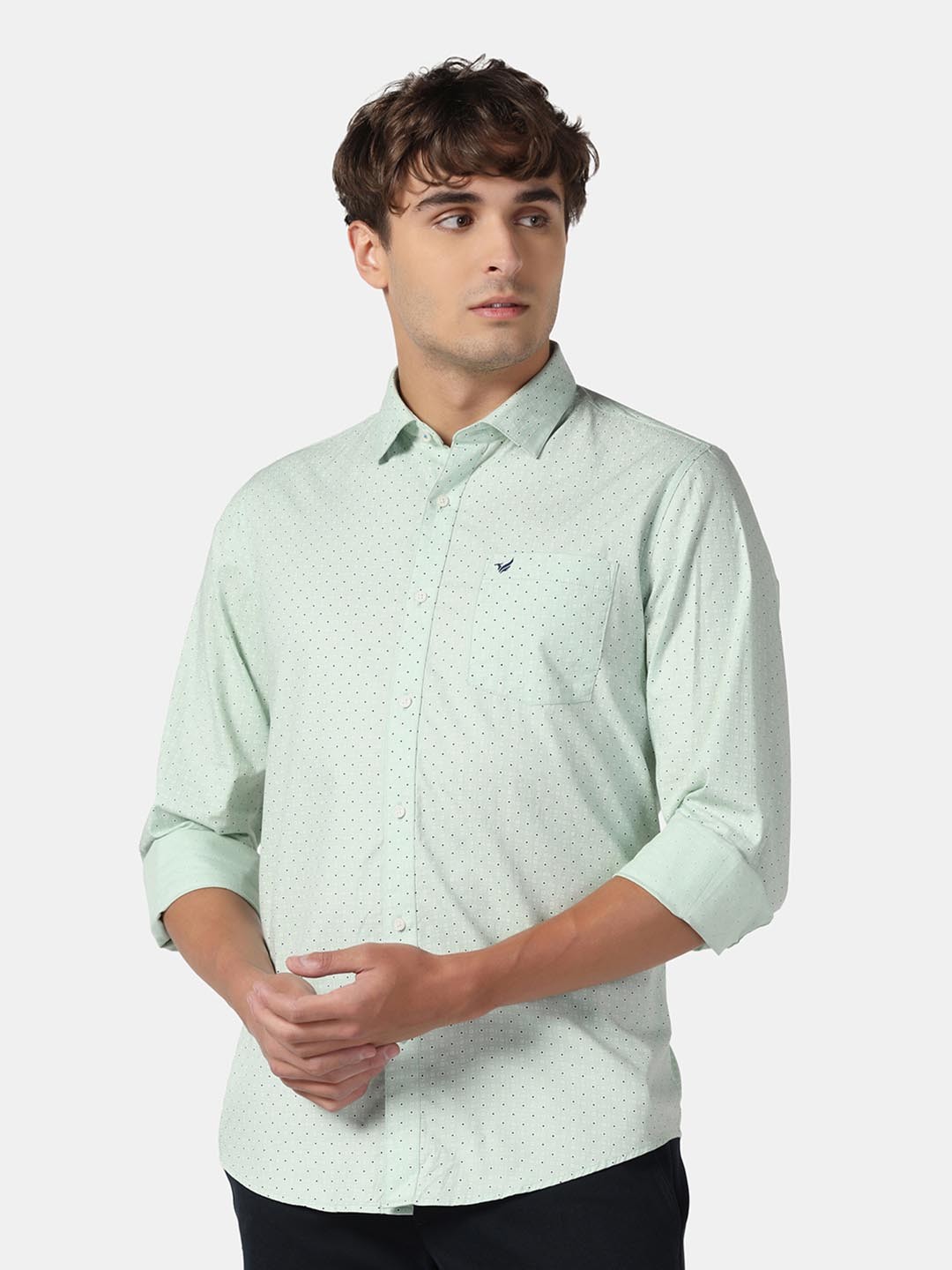

Blackberrys Men Green Slim Fit Casual Shirt