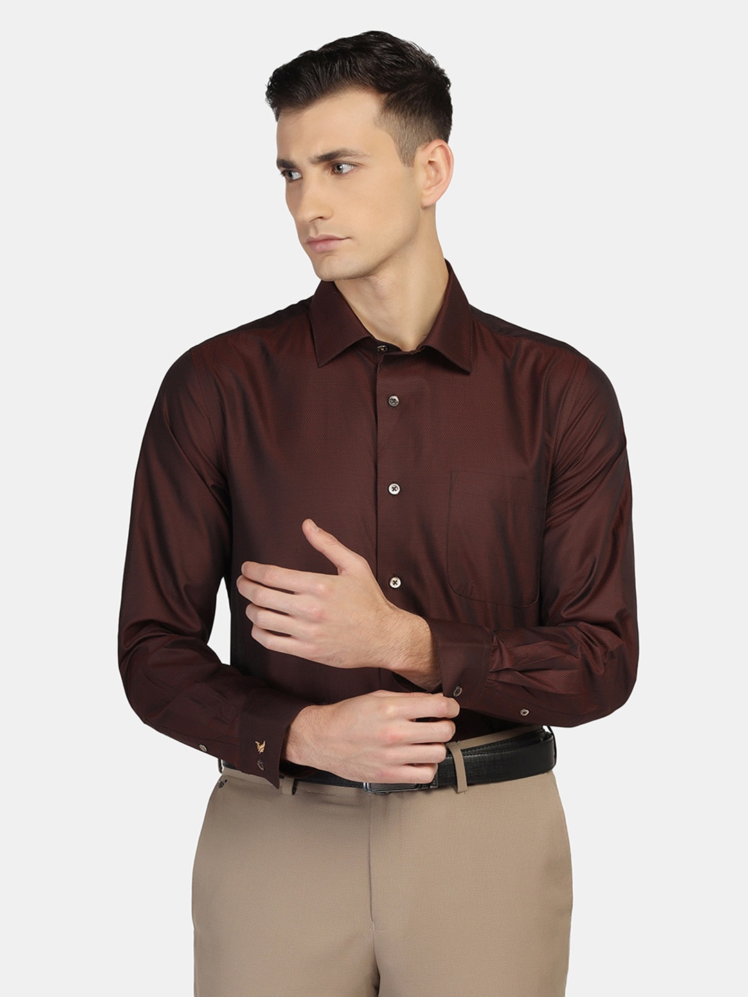 

Blackberrys Men Slim Fit Casual Cotton Shirt, Rust