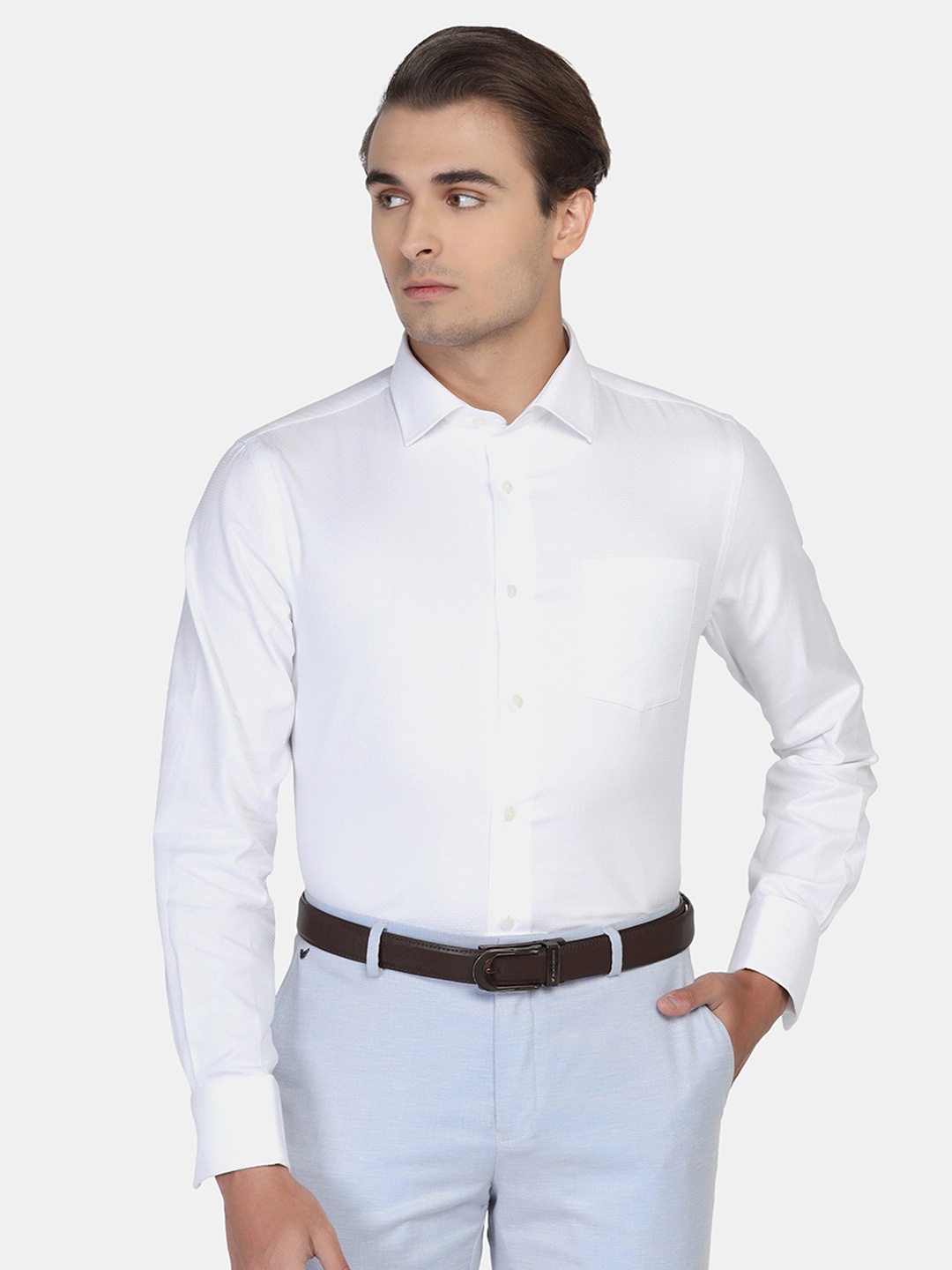 

Blackberrys Men Self Design Cotton Slim Fit Formal Shirt, White