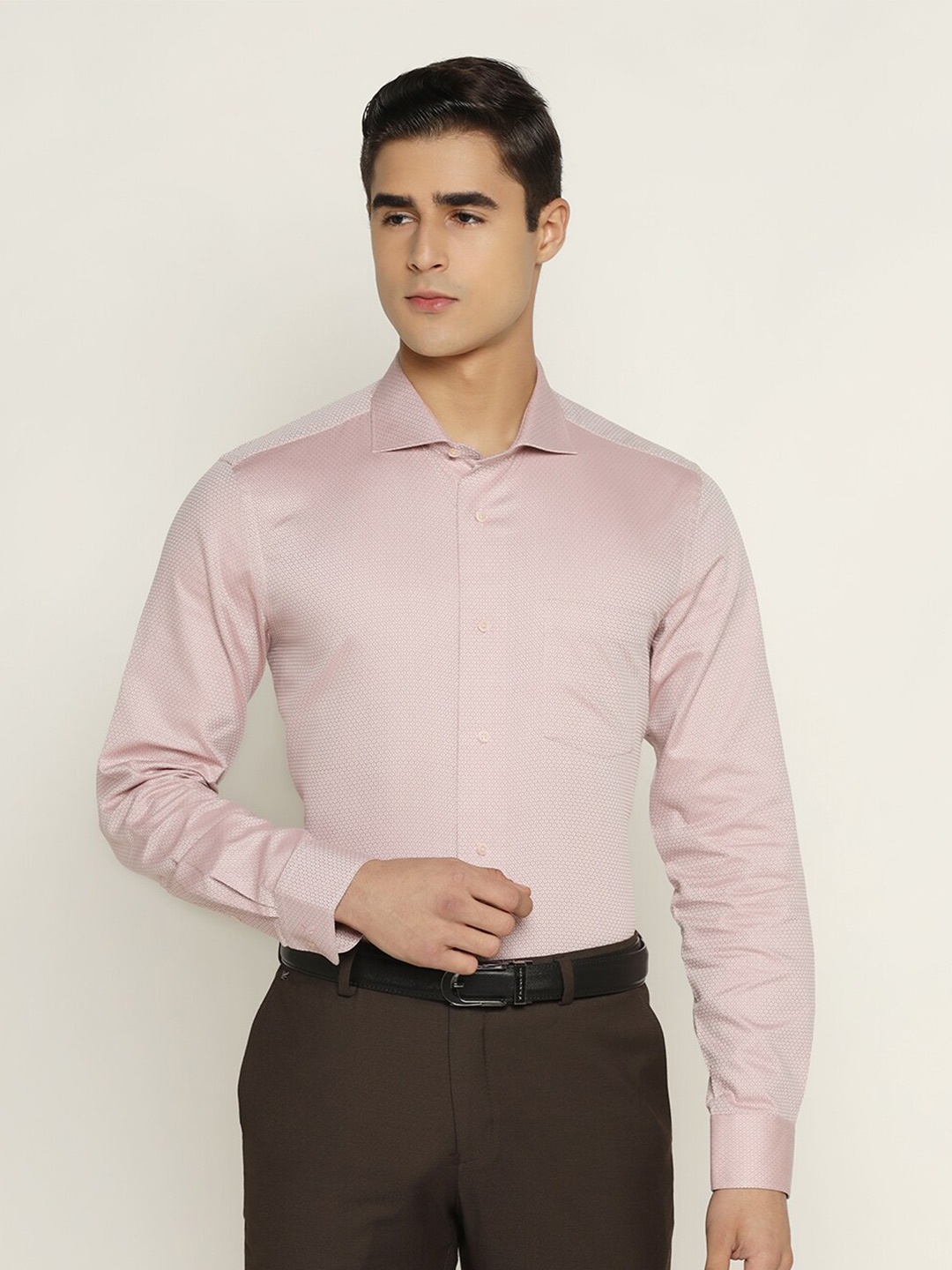 

Blackberrys Men Slim Fit Pure Cotton Formal Shirt, Pink