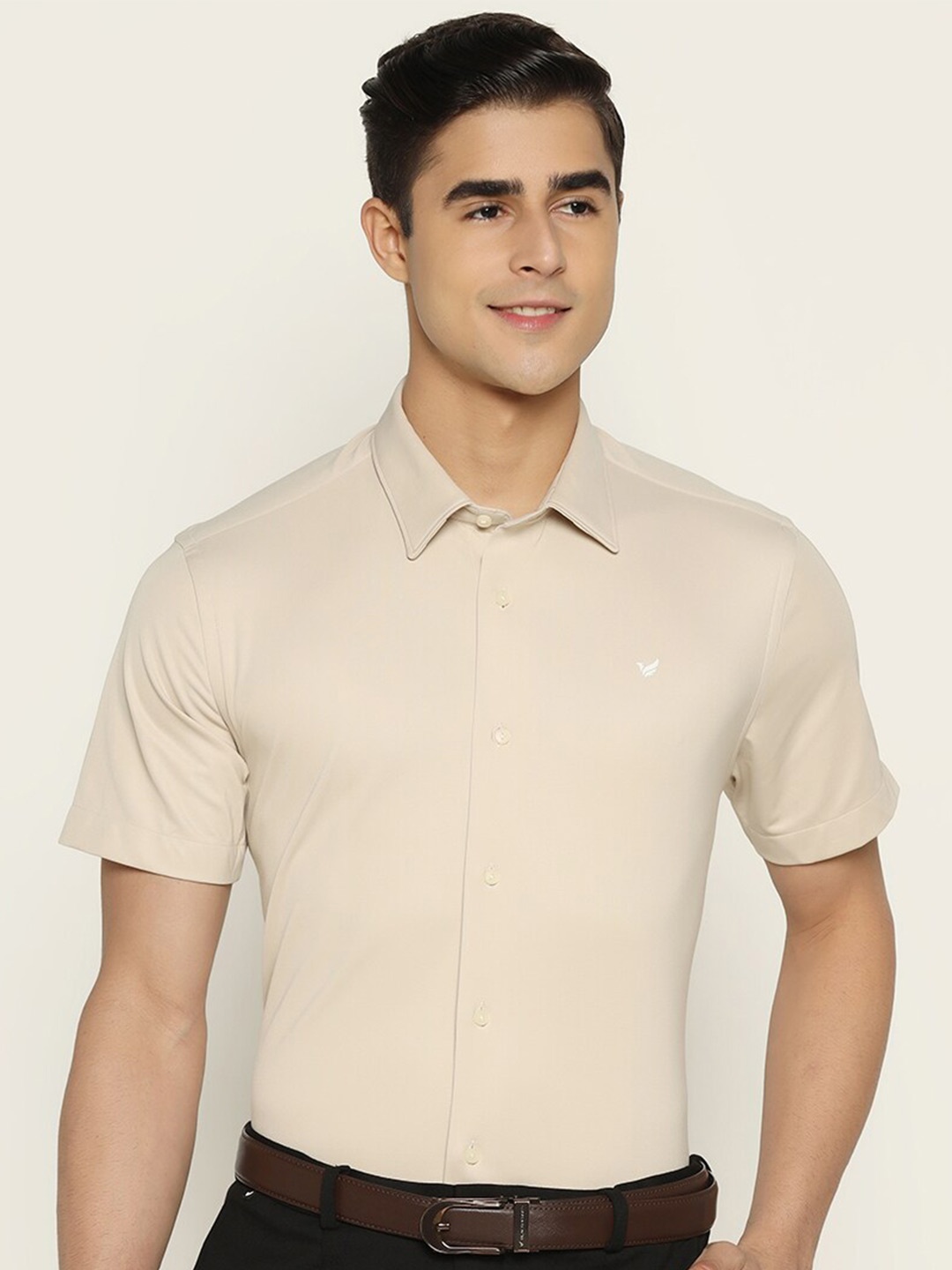 

Blackberrys TechPro Men Half Sleeve Beige Solid Formal Shirts