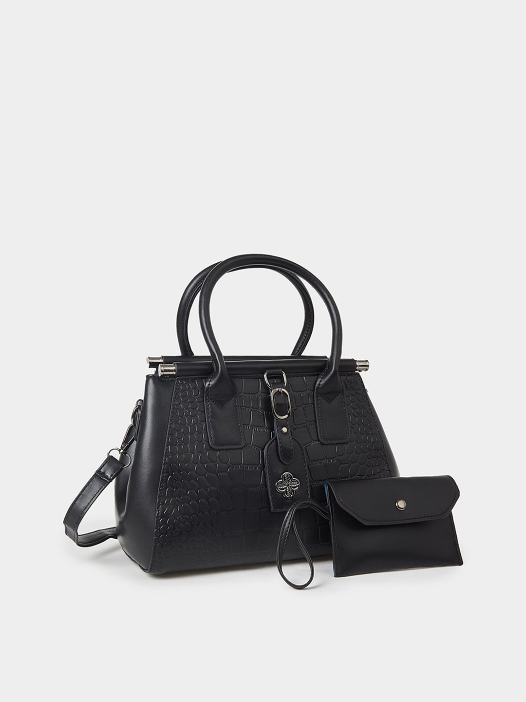 

Styli Animal Textured Structured Handheld Bag, Black