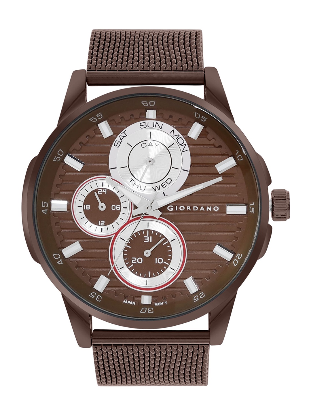 

GIORDANO Men Bracelet Style Straps Analogue Watch, Brown