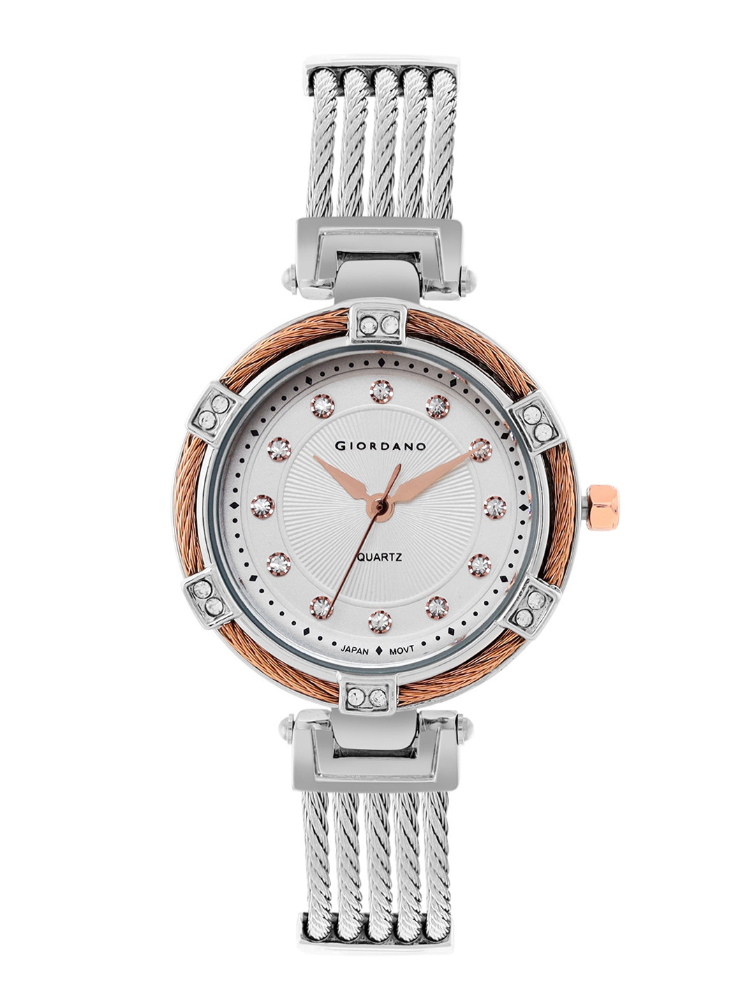

GIORDANO Women Embellished Dial & Silver Toned Straps Analogue Watch GD-60013-11-Silver