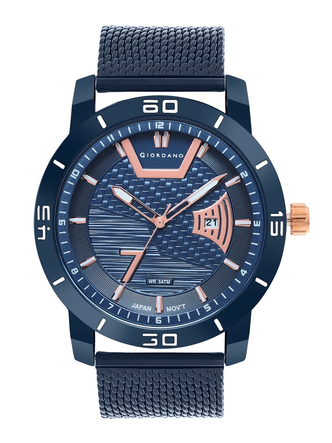 

GIORDANO Men Patterned Dial & Straps Analogue Watch GZ-50020-44, Blue