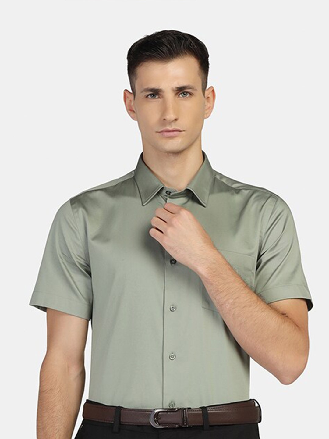 

Blackberrys Men Slim Fit Casual Cotton Shirt, Olive