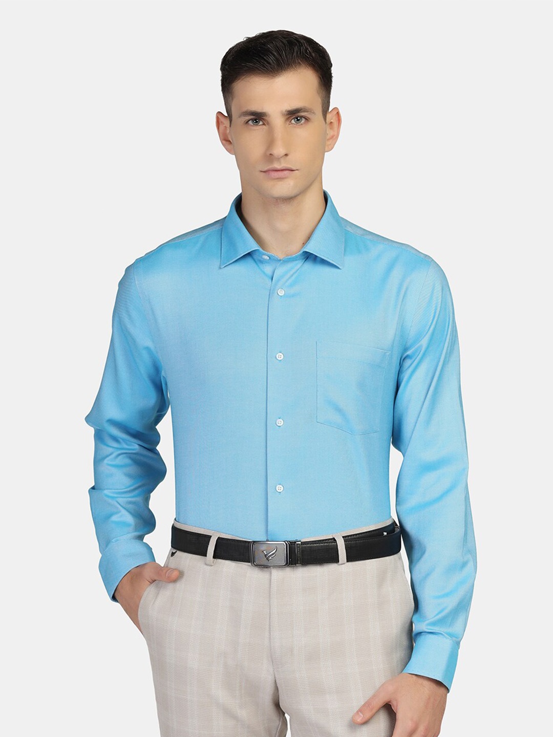 

Blackberrys Men Slim Fit Casual Cotton Shirt, Blue
