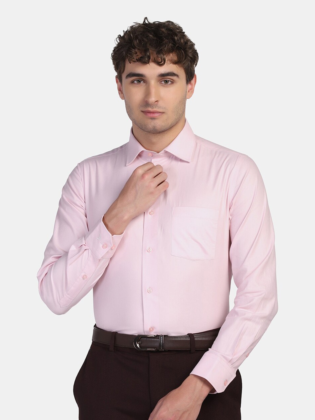 

Blackberrys Men Slim Fit Cotton Formal Shirt, Pink