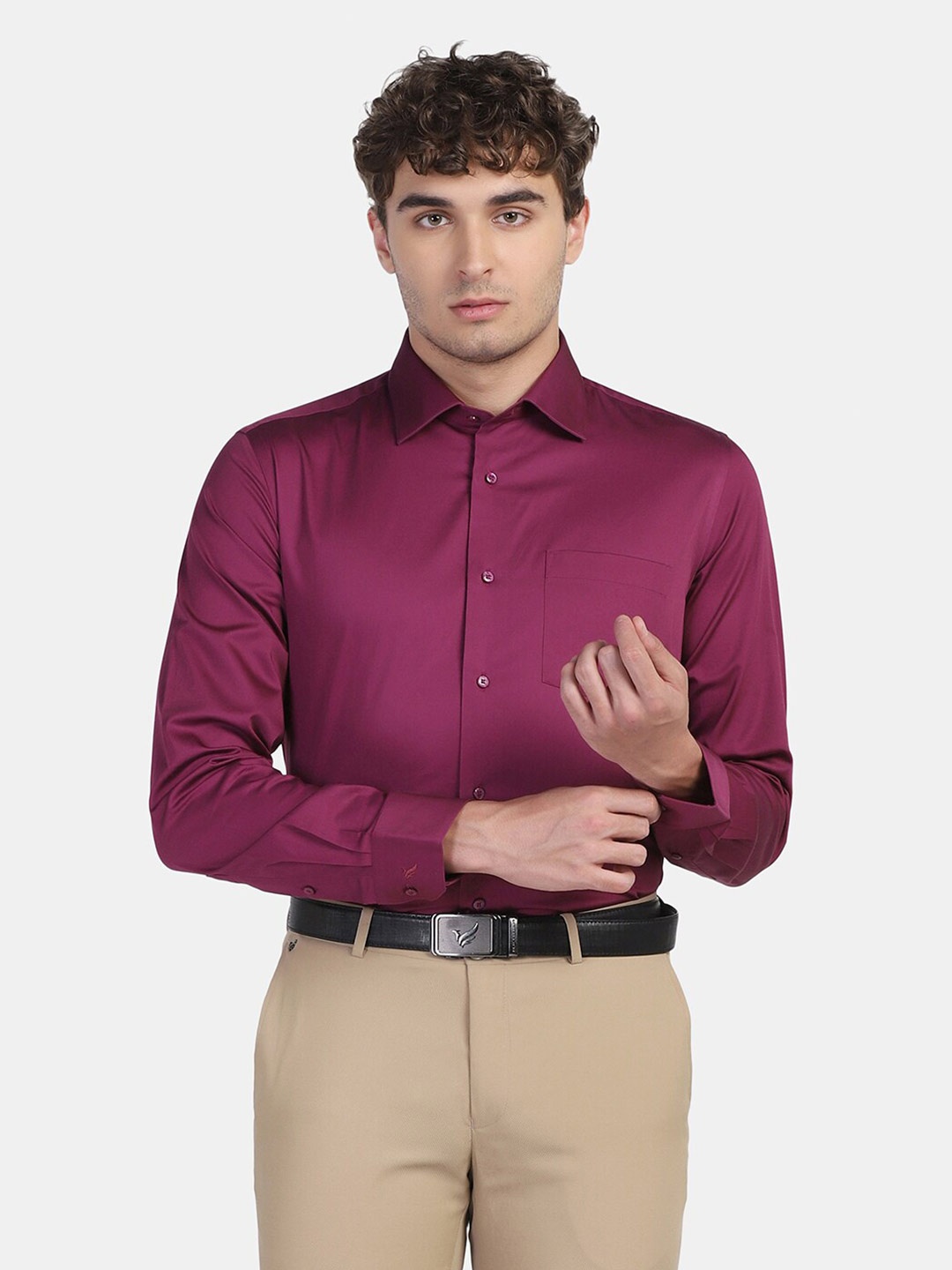 

Blackberrys Men Cotton Slim Fit Formal Shirt, Red